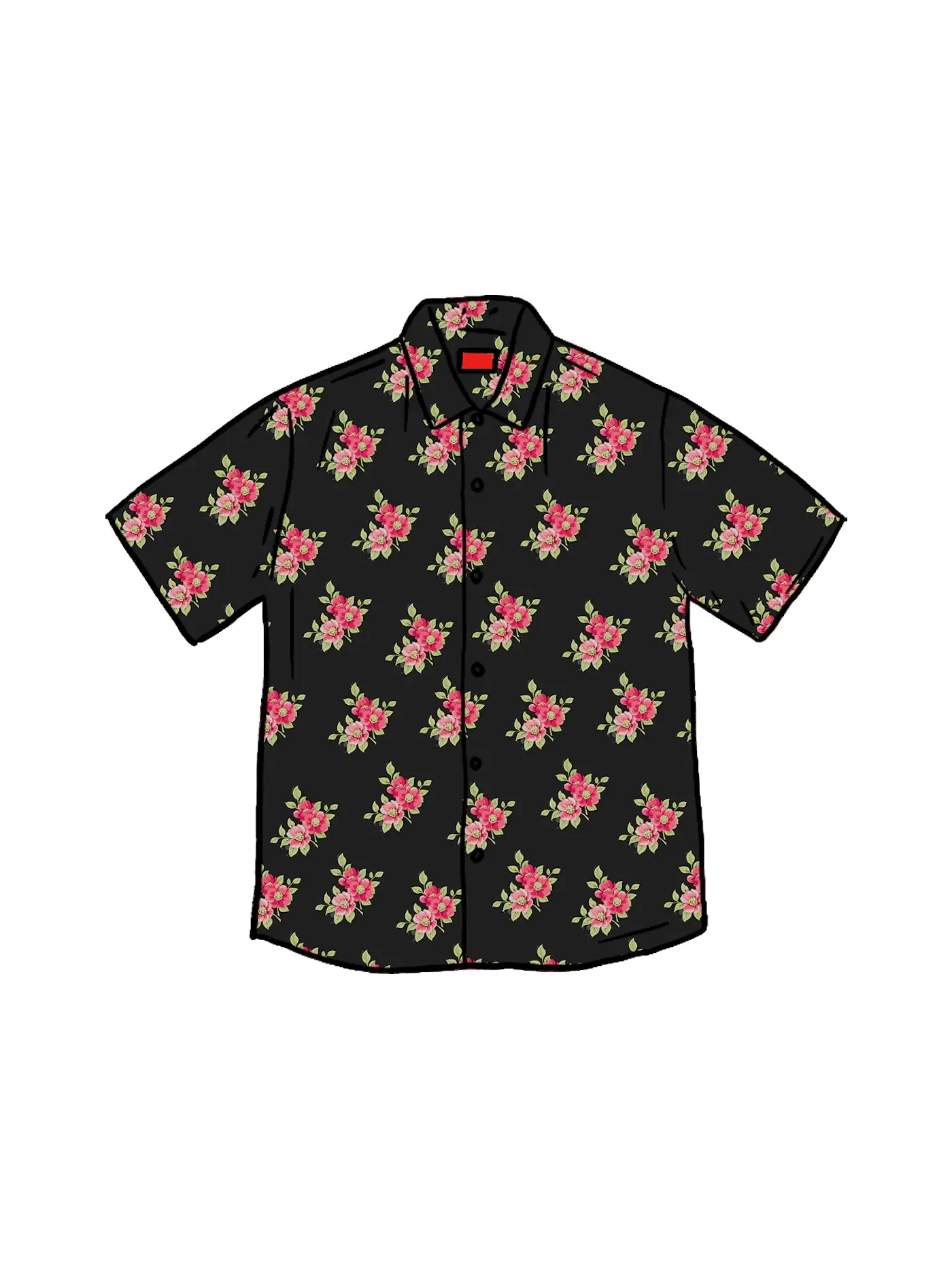 Мужская рубашка с коротким рукавом с принтом Supreme Black — изображение 1 из 1