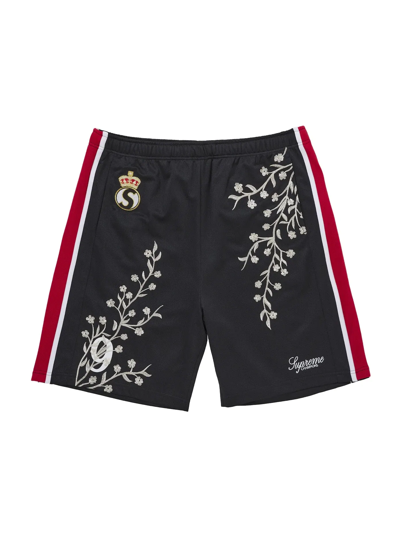 Мужские шорты с принтом Supreme Floral Soccer Short Supreme — изображение 1 из 2, черный