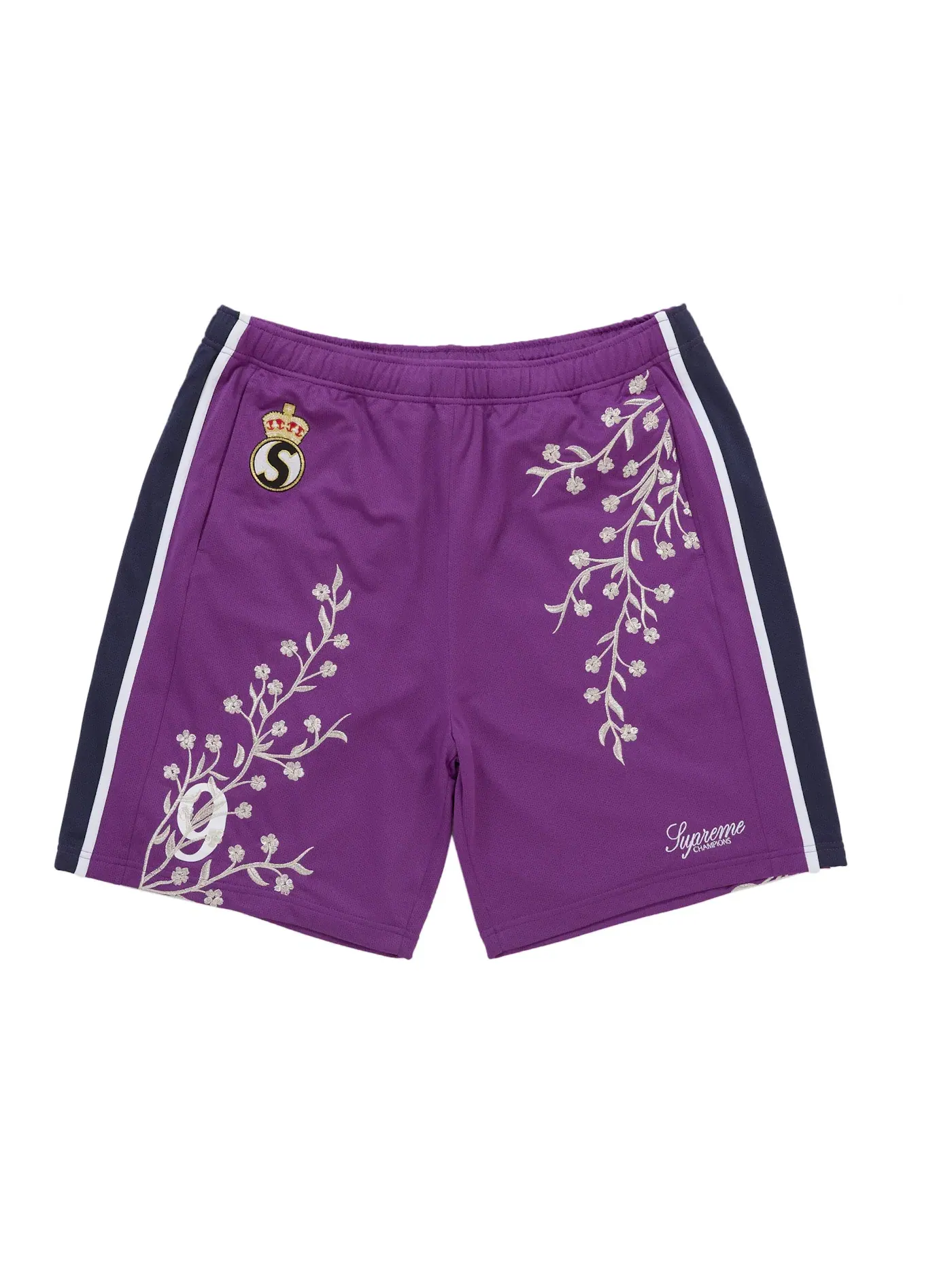 Мужские шорты с принтом Supreme Floral Soccer Short Supreme — изображение 1 из 2, фиолетовый