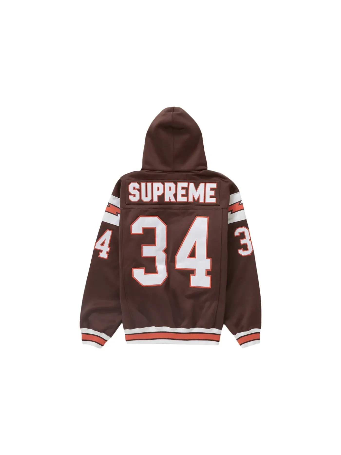 Мужская худи на молнии с принтом Sweatshirt Supreme — изображение 2 из 2, коричневый