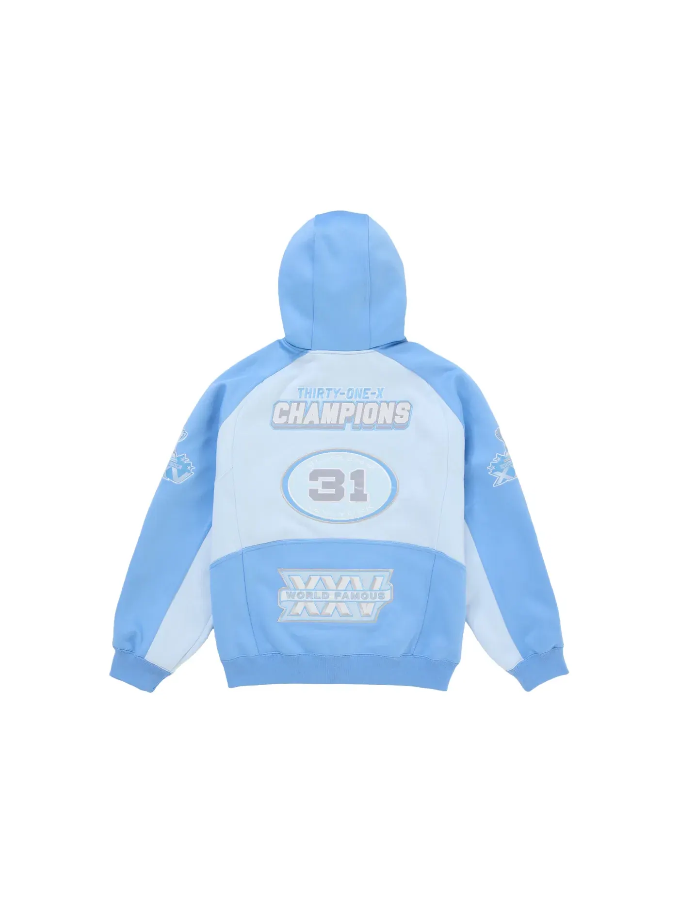 Мужская худи с капюшоном на молнии Supreme Football (FW25) — изображение 2 из 2, светлый синий