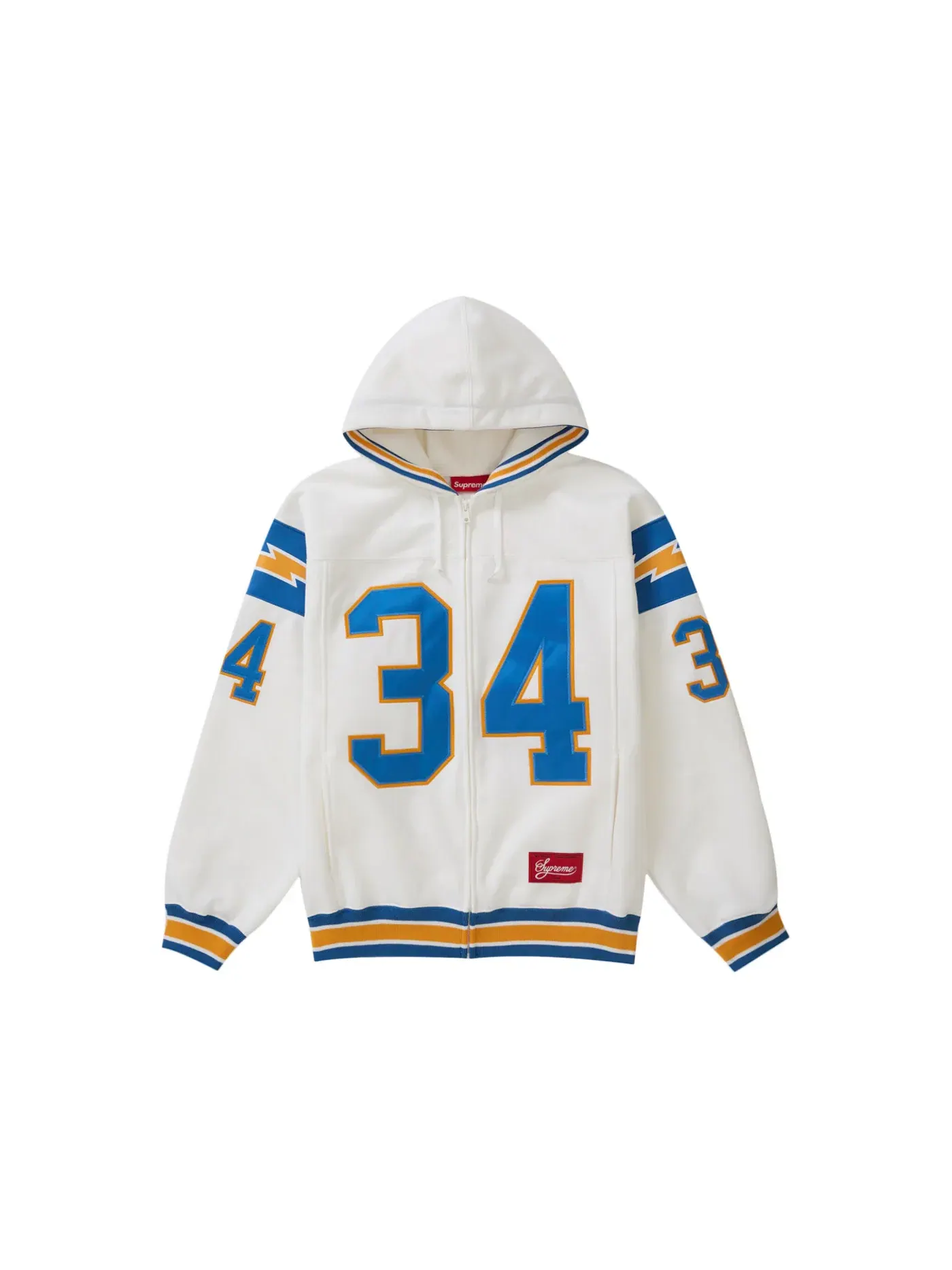 Мужская худи на молнии с принтом Supreme Sweatshirt — изображение 1 из 2, белый