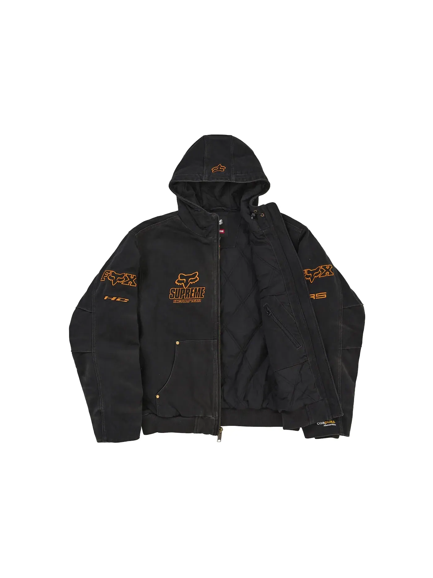 Мужская куртка-худи с капюшоном Supreme Fox Racing Jacket Black — изображение 2 из 3