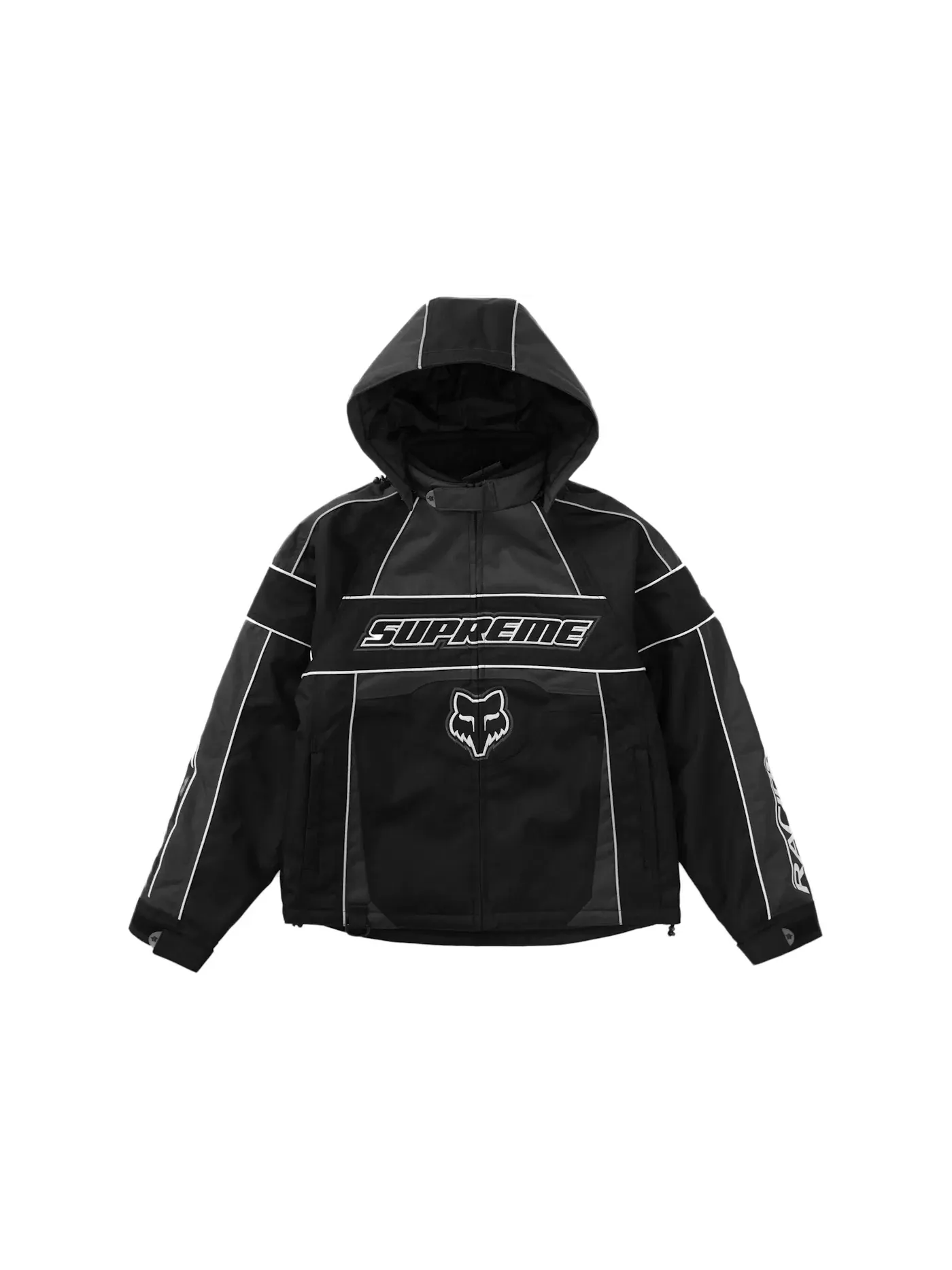 Мужская куртка с капюшоном Supreme Fox Racing Jacket Supreme — изображение 3 из 4, черный