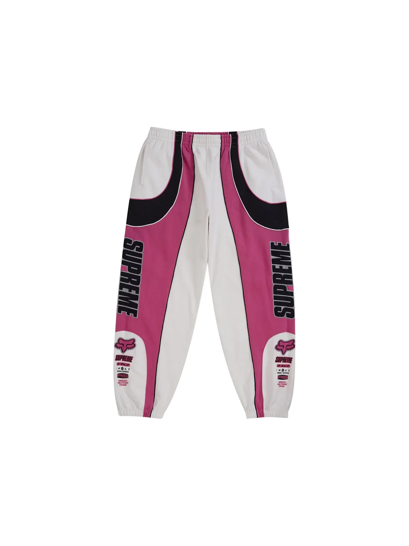Мужские спортивные штаны с принтом Supreme Fox Racing Sweatpant (FW25) — изображение 1 из 2, белый