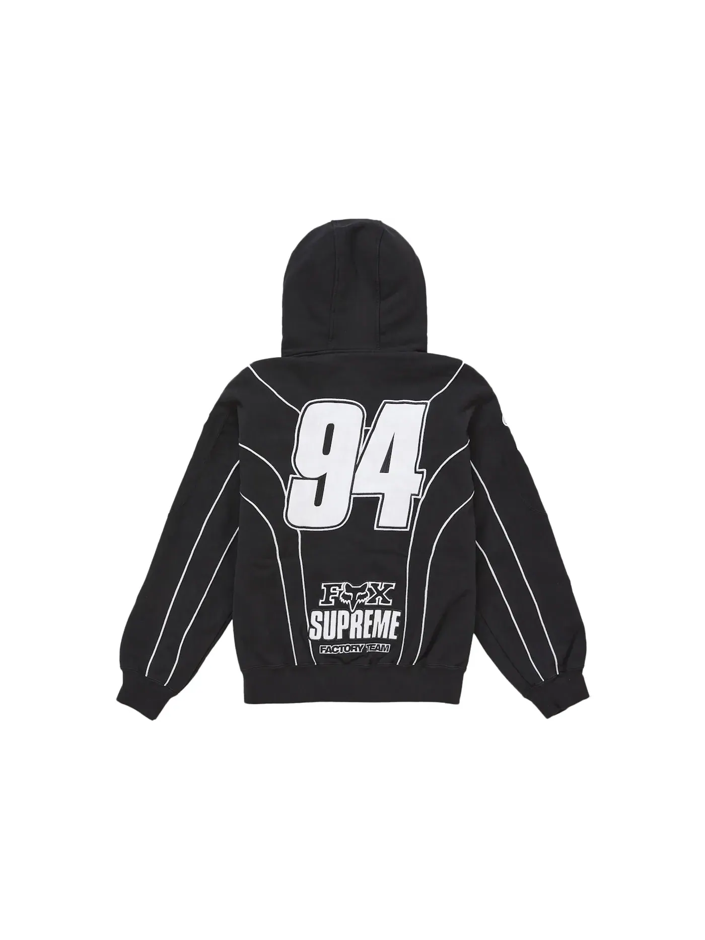Мужская худи с принтом Supreme Fox Racing Zip Up Hooded Sweatshirt — изображение 2 из 2, черный