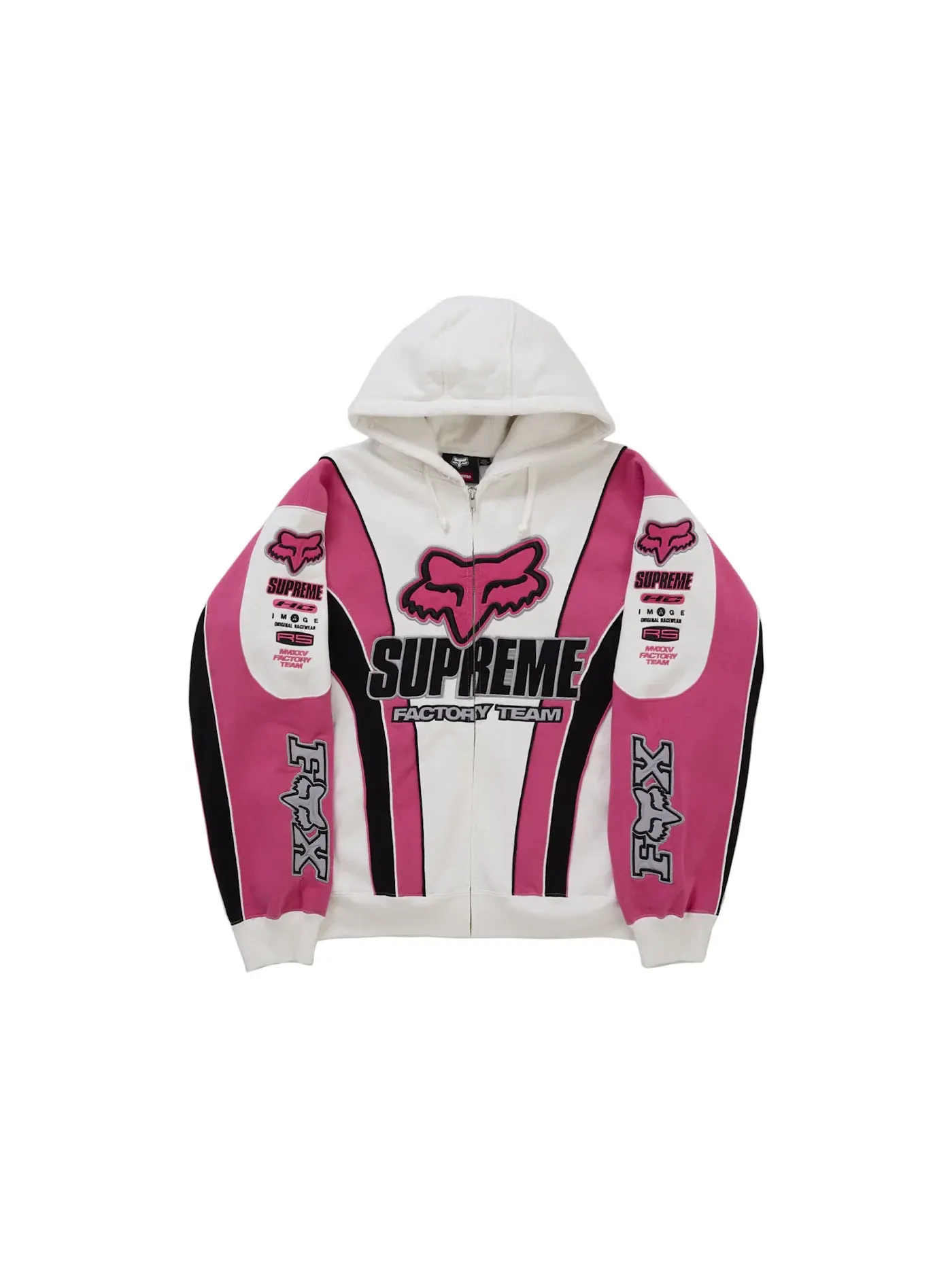 Мужская худи с застежкой-молнией Supreme Fox Racing — изображение 1 из 2, белый