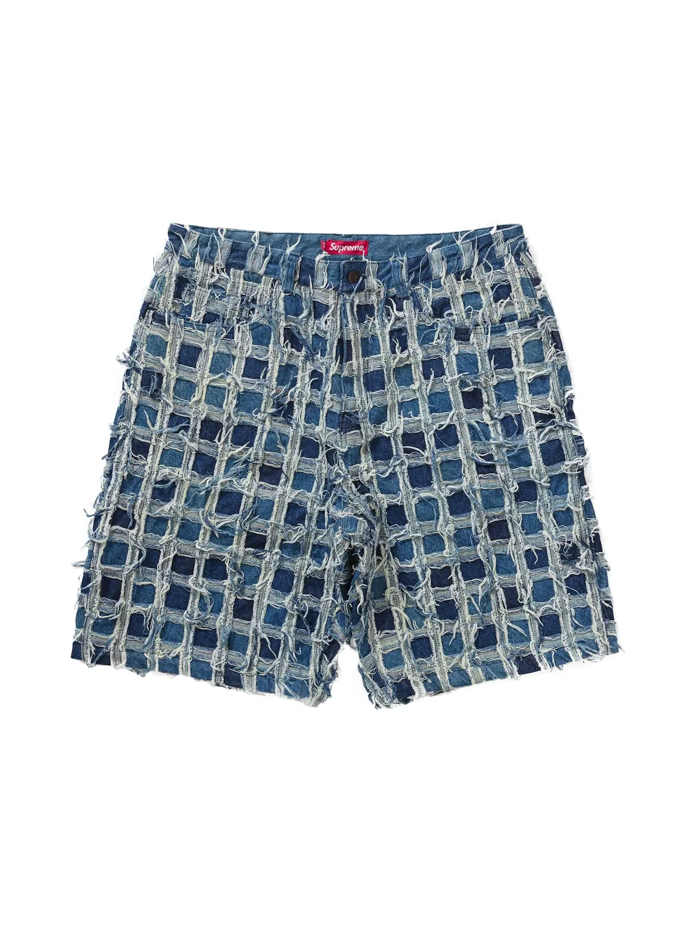 Мужские шорты с потертостями и заплатками Supreme Short — изображение 1 из 2, синий