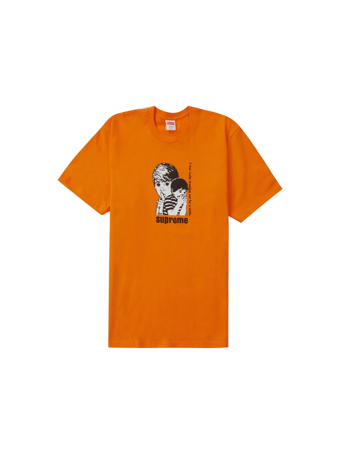 Мужская футболка с принтом Freaking Out Tee Supreme — изображение 1 из 1, оранжевый