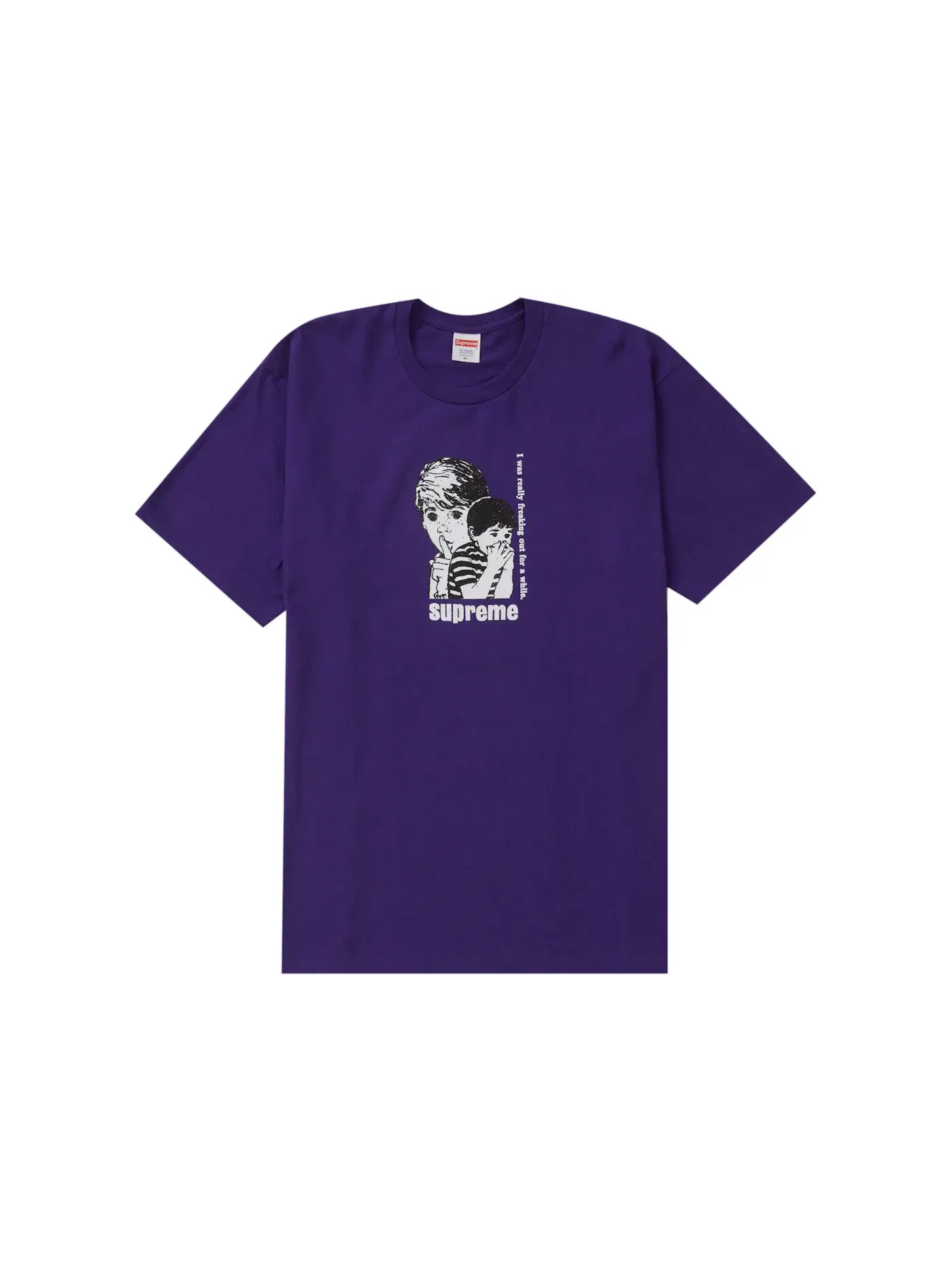Мужская футболка с принтом Supreme Freaking Out Tee — изображение 1 из 1, фиолетовый