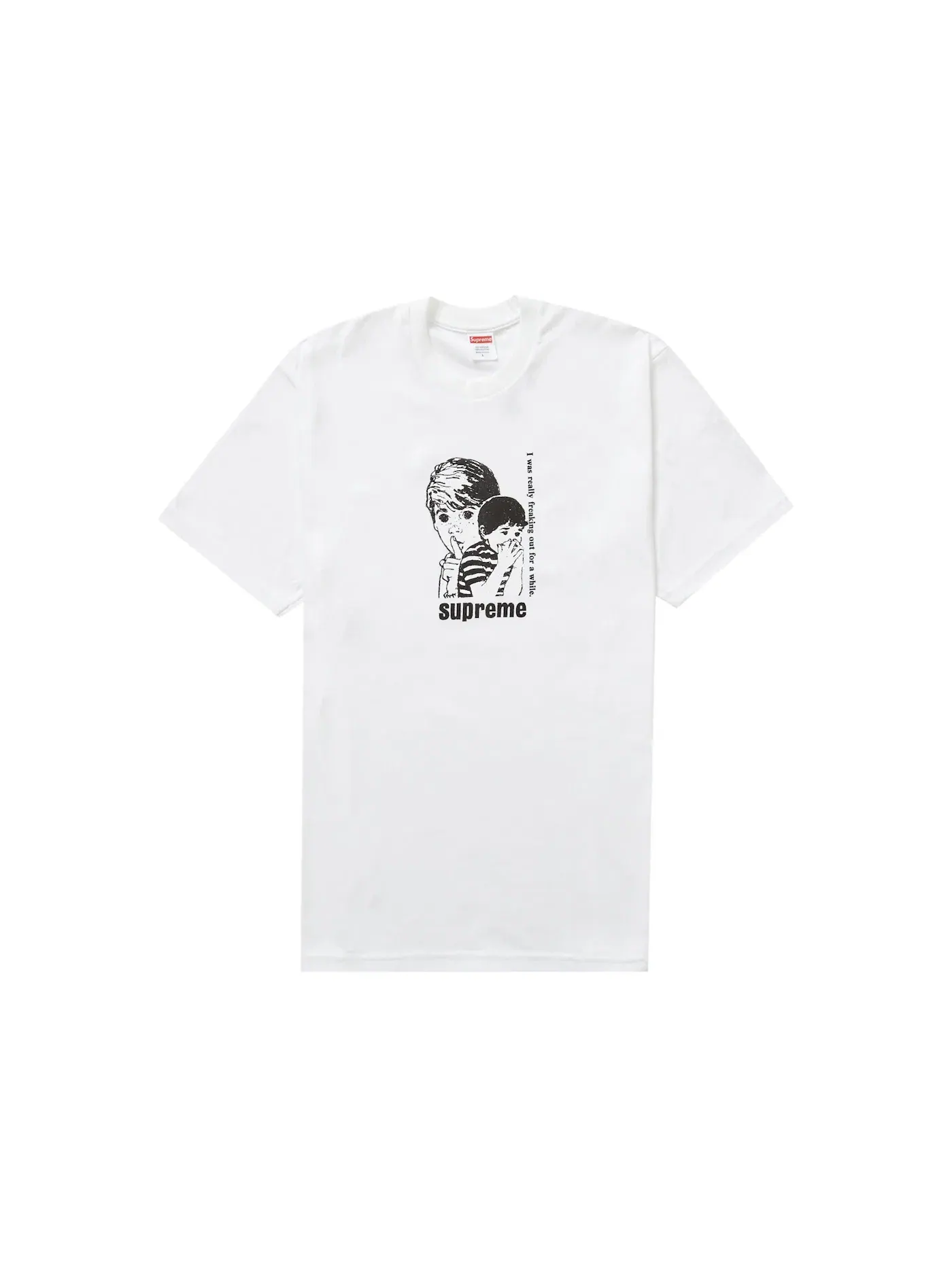 Мужская футболка с принтом Supreme Freaking Out Tee — изображение 1 из 1, белый