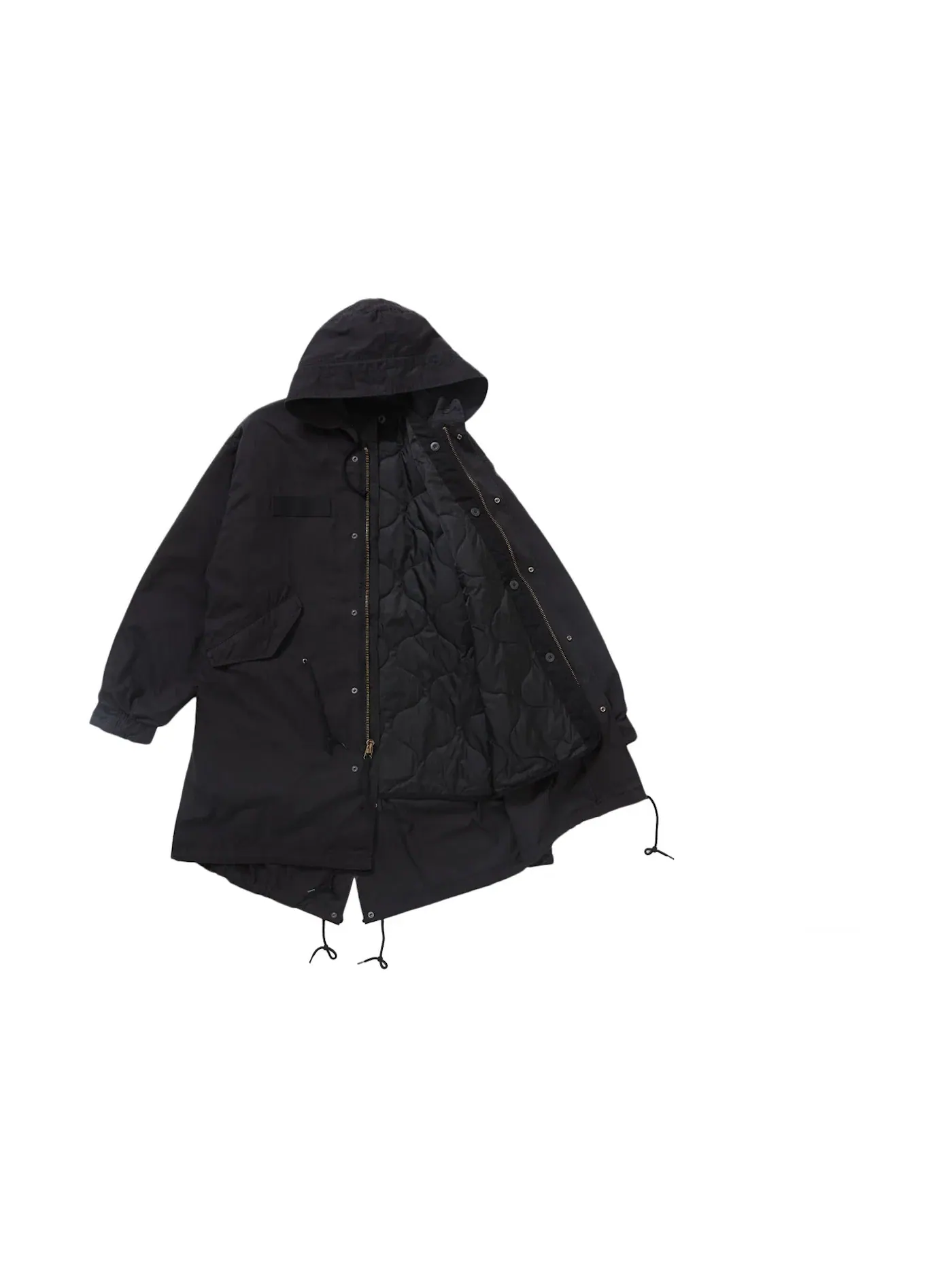 Мужское пальто-рыбка с принтом Supreme Fishtail Parka — изображение 2 из 3, черный