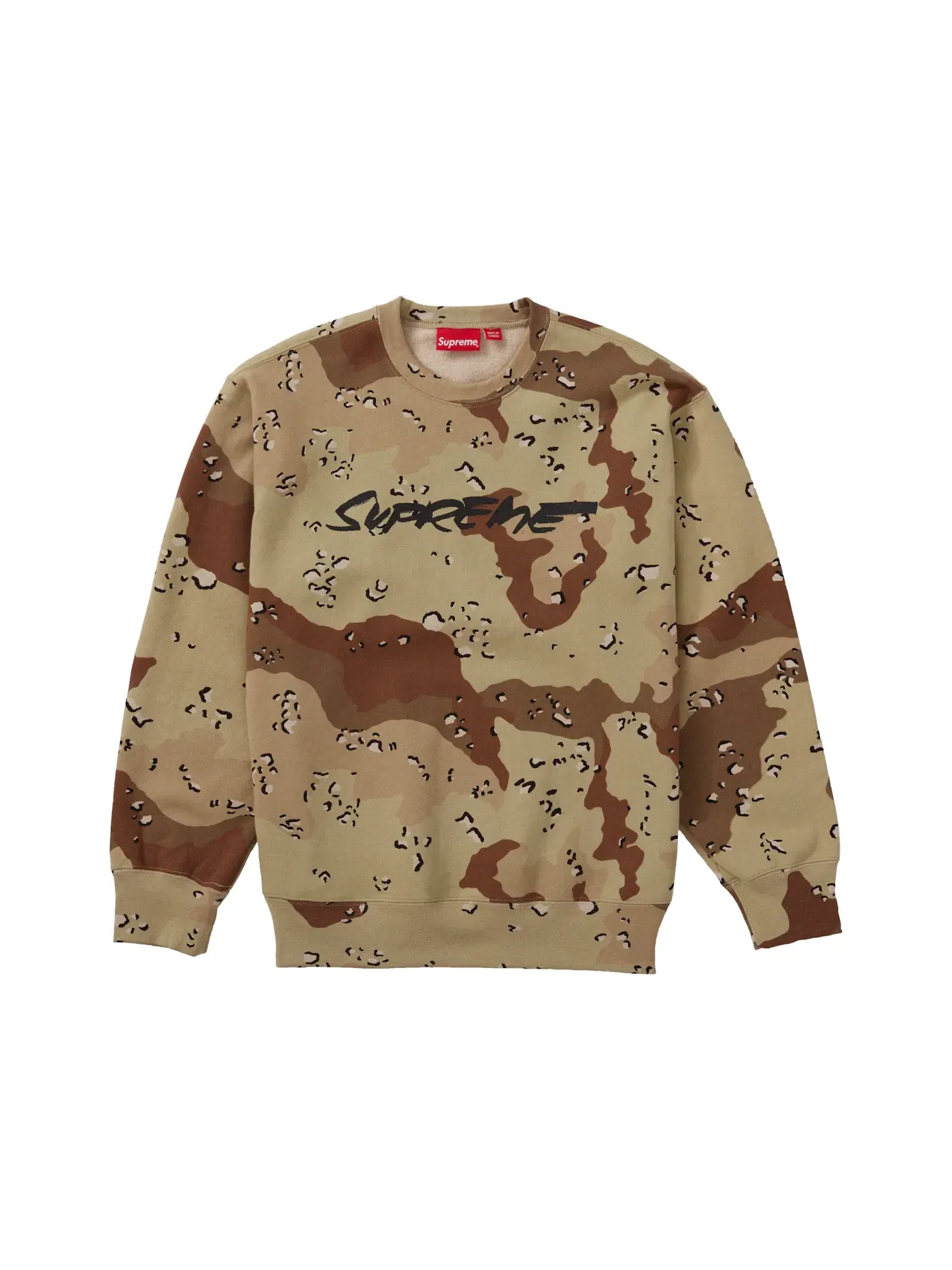 Мужской свитшот с принтом Supreme Crewneck, Chocolate Chip Camo — изображение 1 из 1
