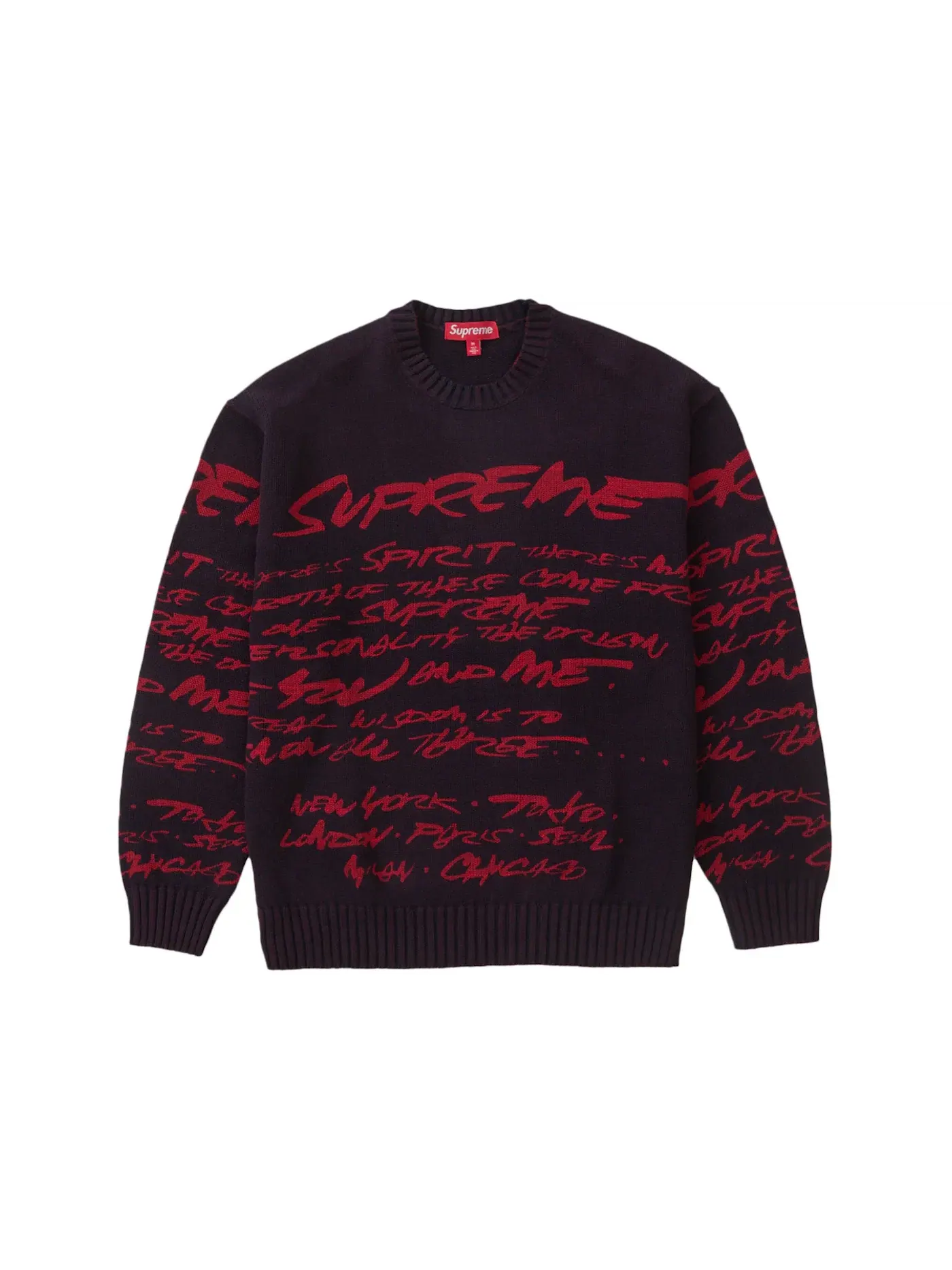 Мужской свитер с принтом Supreme Navy — изображение 1 из 1
