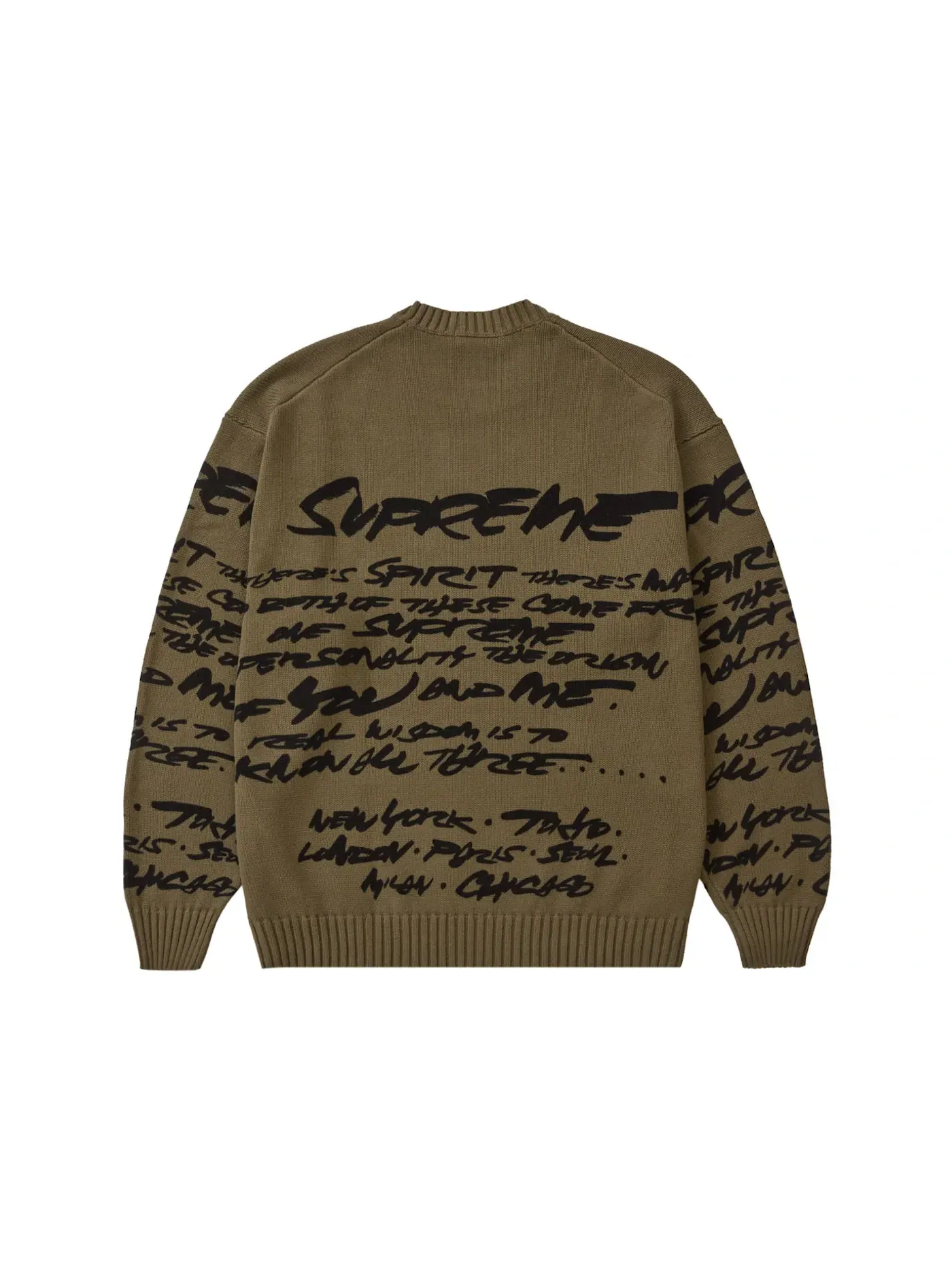Мужской свитер с логотипом Supreme — изображение 2 из 2, оливковый
