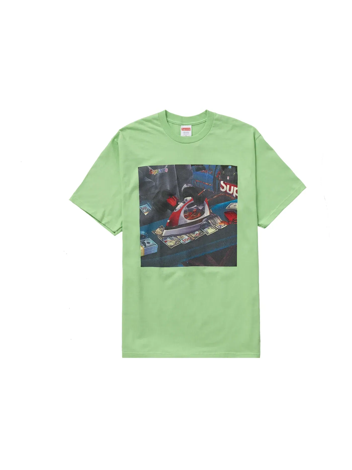 Мужская футболка с принтом Supreme Tee — изображение 1 из 2, лаймовый