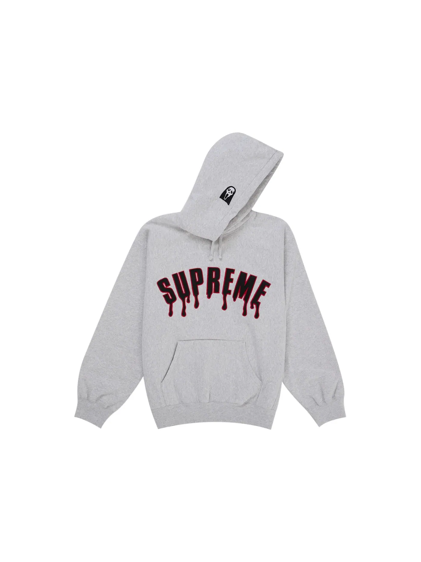 Мужской худи с принтом Supreme Ghostface Arc Hooded Sweatshirt — изображение 2 из 2, серый