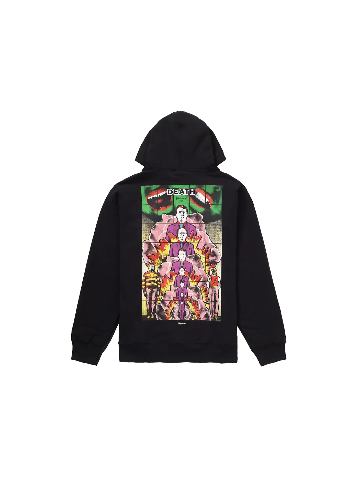 Мужской худи с принтом Supreme Gilbert & George DEATH Hooded Sweatshirt — изображение 2 из 2, черный