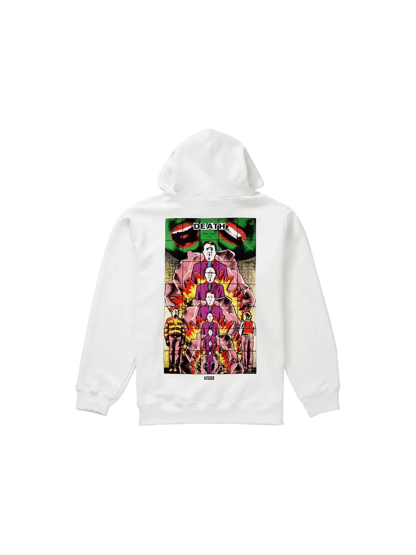 Мужской худи с принтом Supreme Gilbert & George DEATH Hooded Sweatshirt — изображение 2 из 2, белый