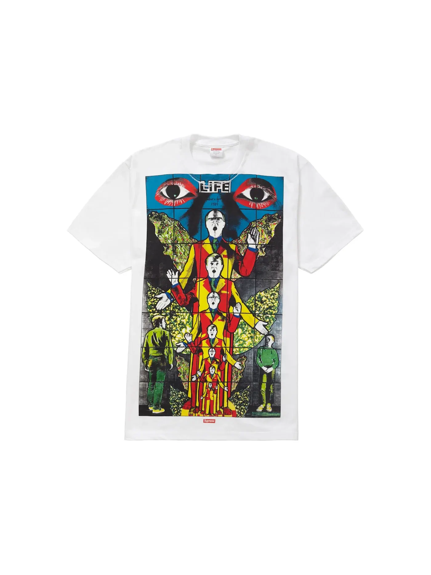 Мужская футболка с принтом Supreme Gilbert & George LIFE Tee — изображение 1 из 1, белый
