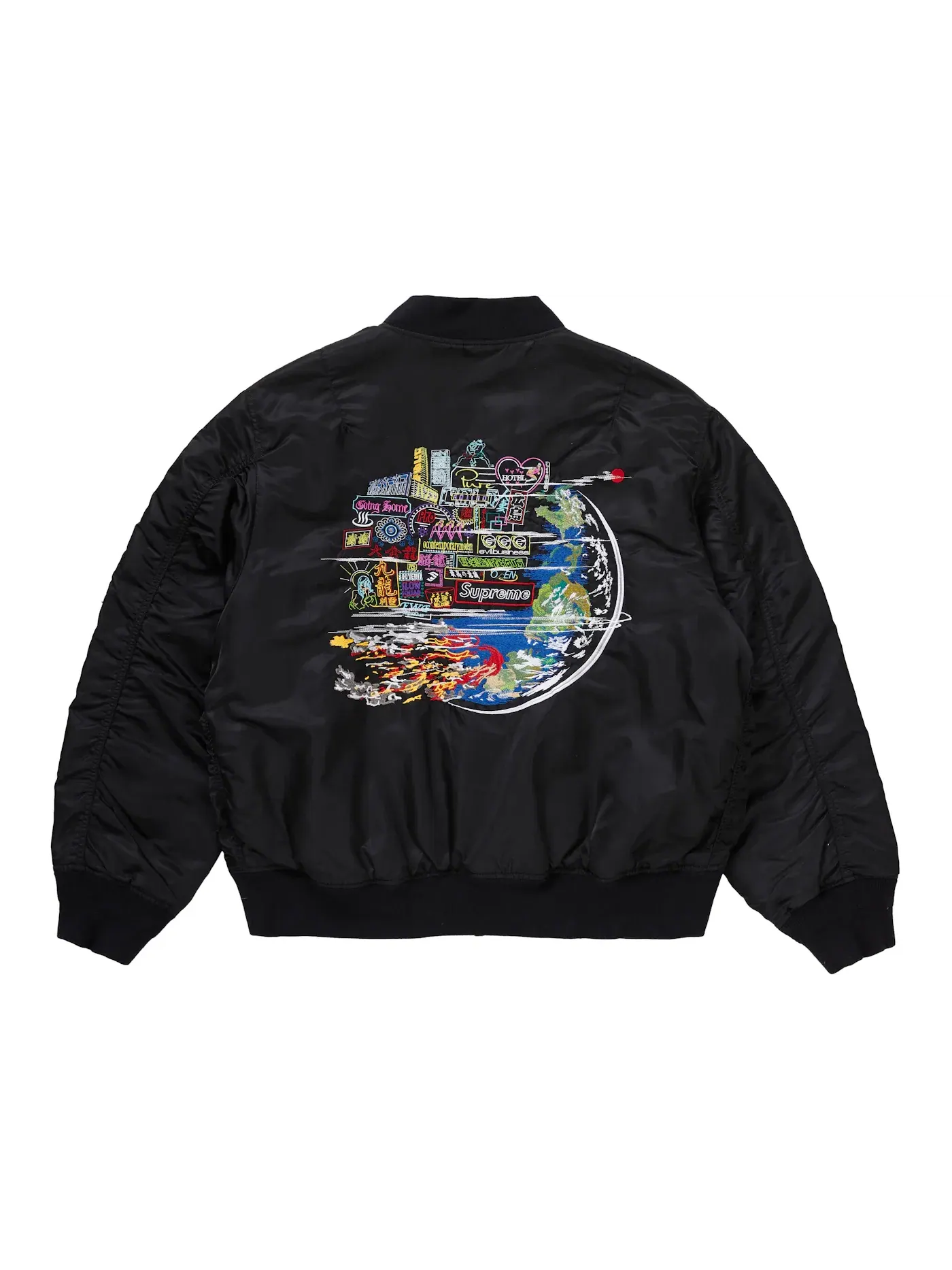 Мужская куртка-бомбер с длинным рукавом MA-1 Supreme — изображение 1 из 4, черный