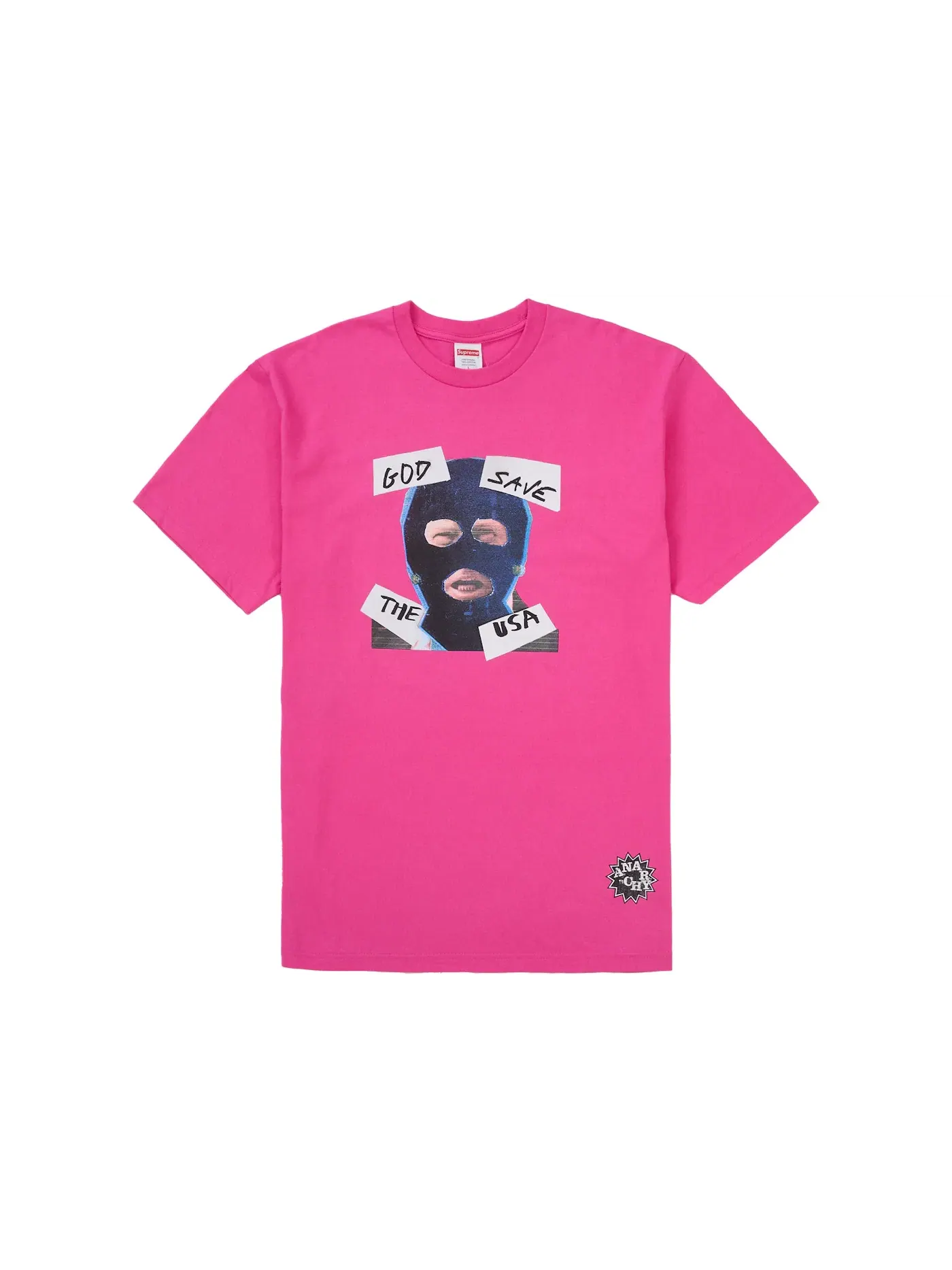 Мужская футболка Supreme God Save Us Tee — изображение 1 из 2, фуксия