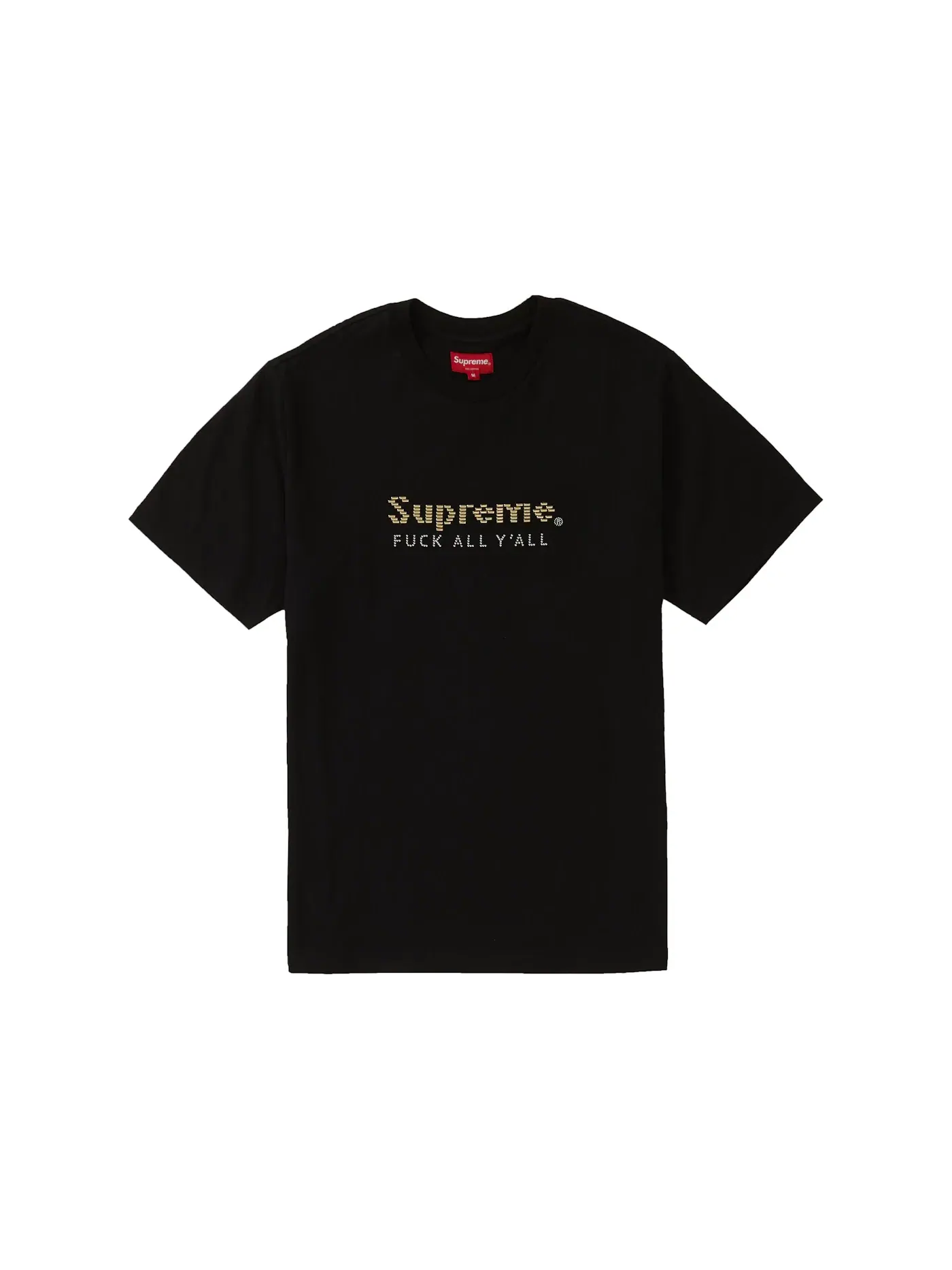 Мужская футболка с принтом Gold Bars Tee Supreme — изображение 1 из 1, черный