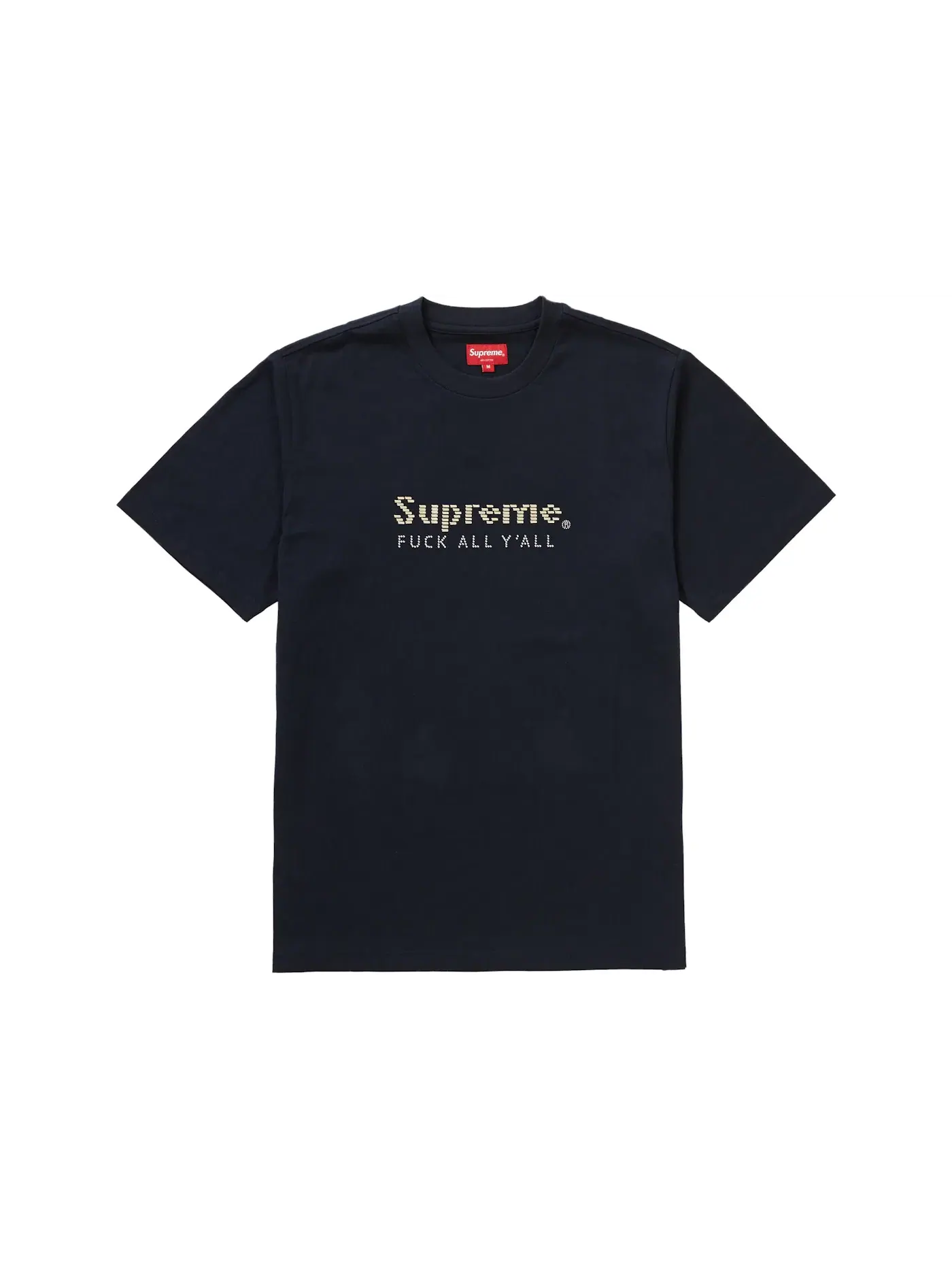 Мужская футболка с принтом Supreme Gold Bars Tee Supreme — изображение 1 из 1, темно-синий