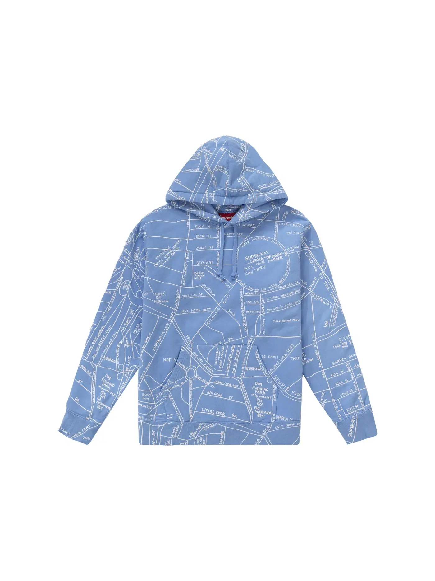 Мужская худи с принтом Gonz Embroidered Map Supreme — изображение 1 из 1, синий