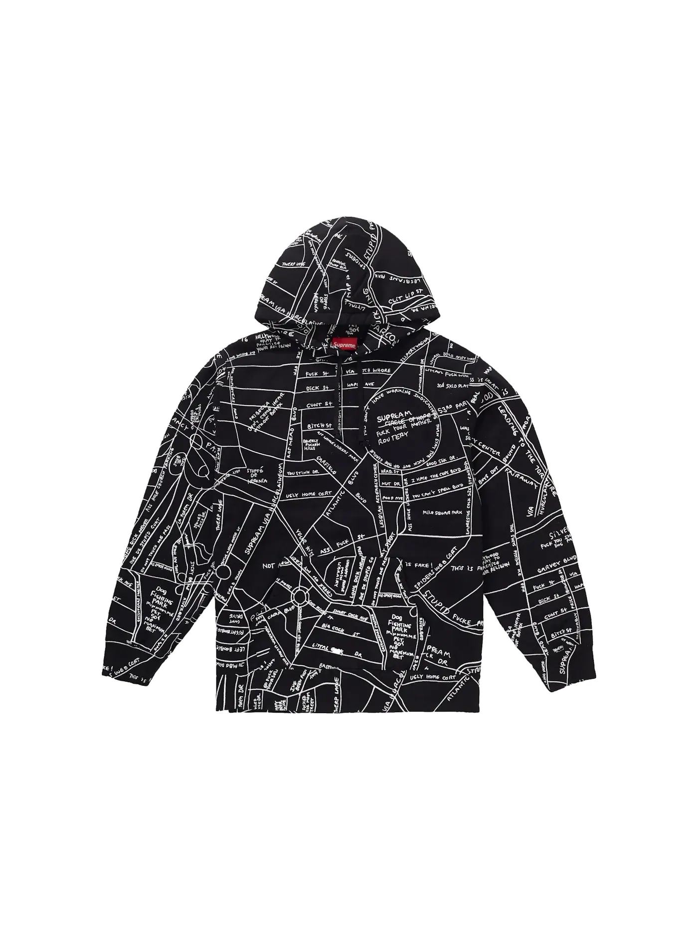 Мужской худи с принтом Hooded Sweatshirt Supreme — изображение 1 из 1, черный
