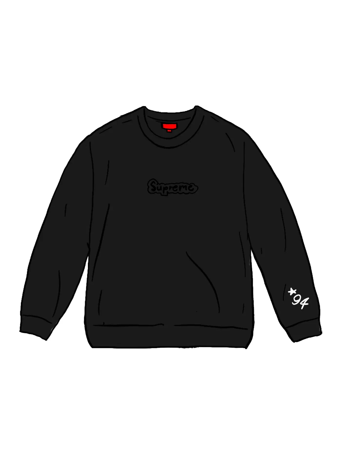 Мужской свитшот с принтом Supreme Gonz Logo Supreme — изображение 1 из 1, черный