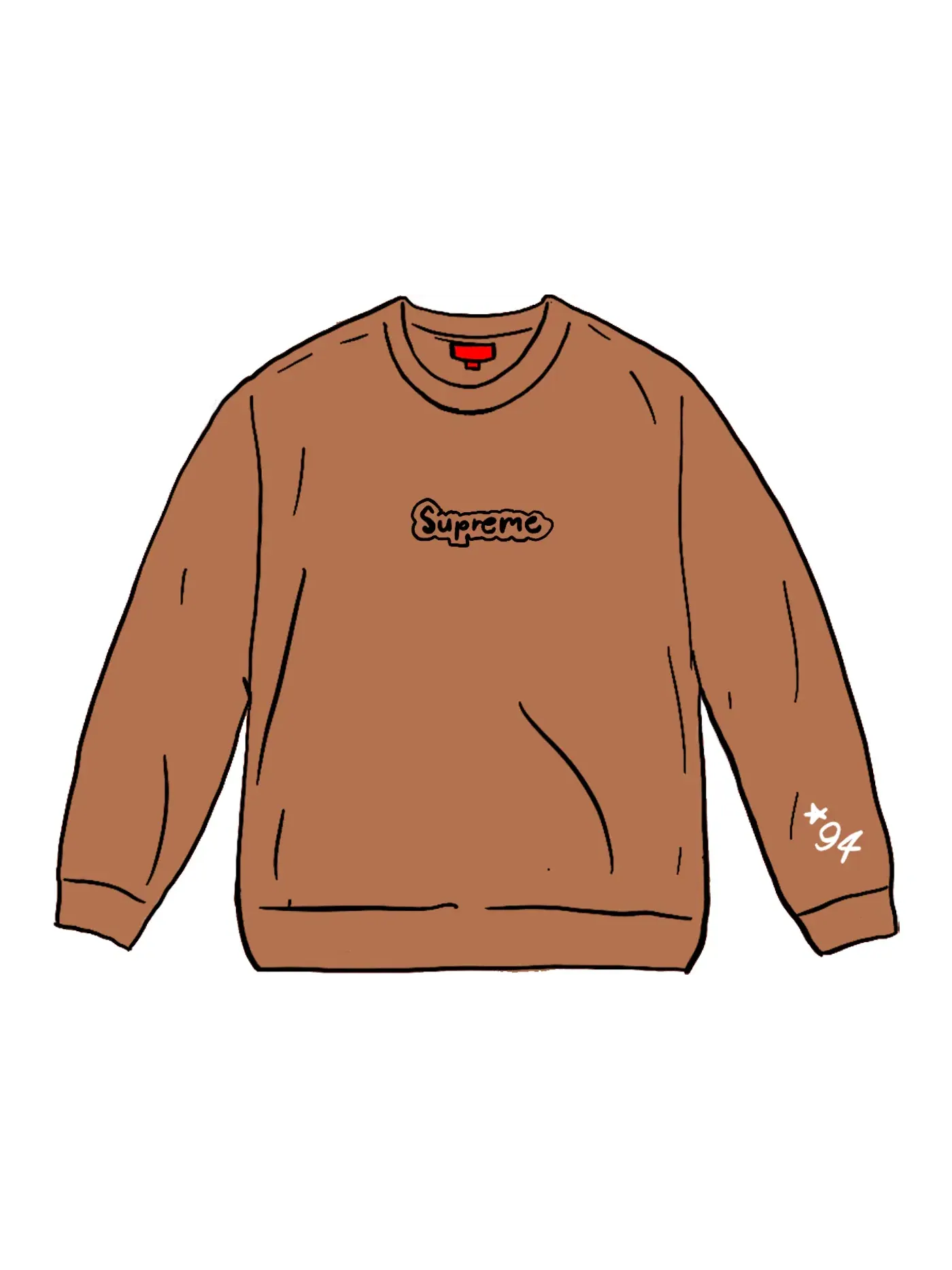 Мужской свитшот с принтом Supreme Gonz Logo Crewneck — изображение 1 из 1, коричневый