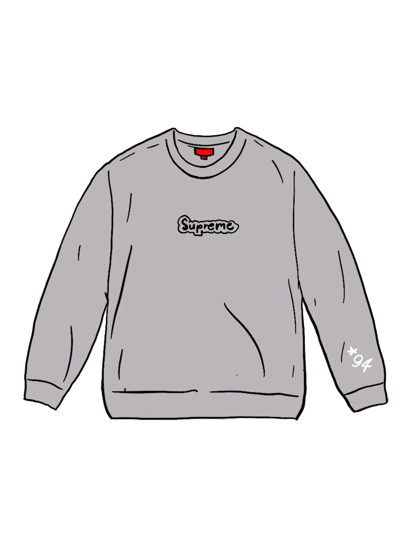 Мужской свитшот с принтом Gonz Logo Supreme — изображение 1 из 1, серый