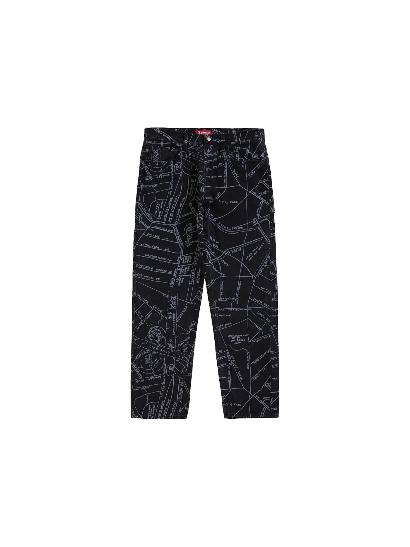 Мужские джинсовые брюки с принтом Gonz Map Supreme — 1
