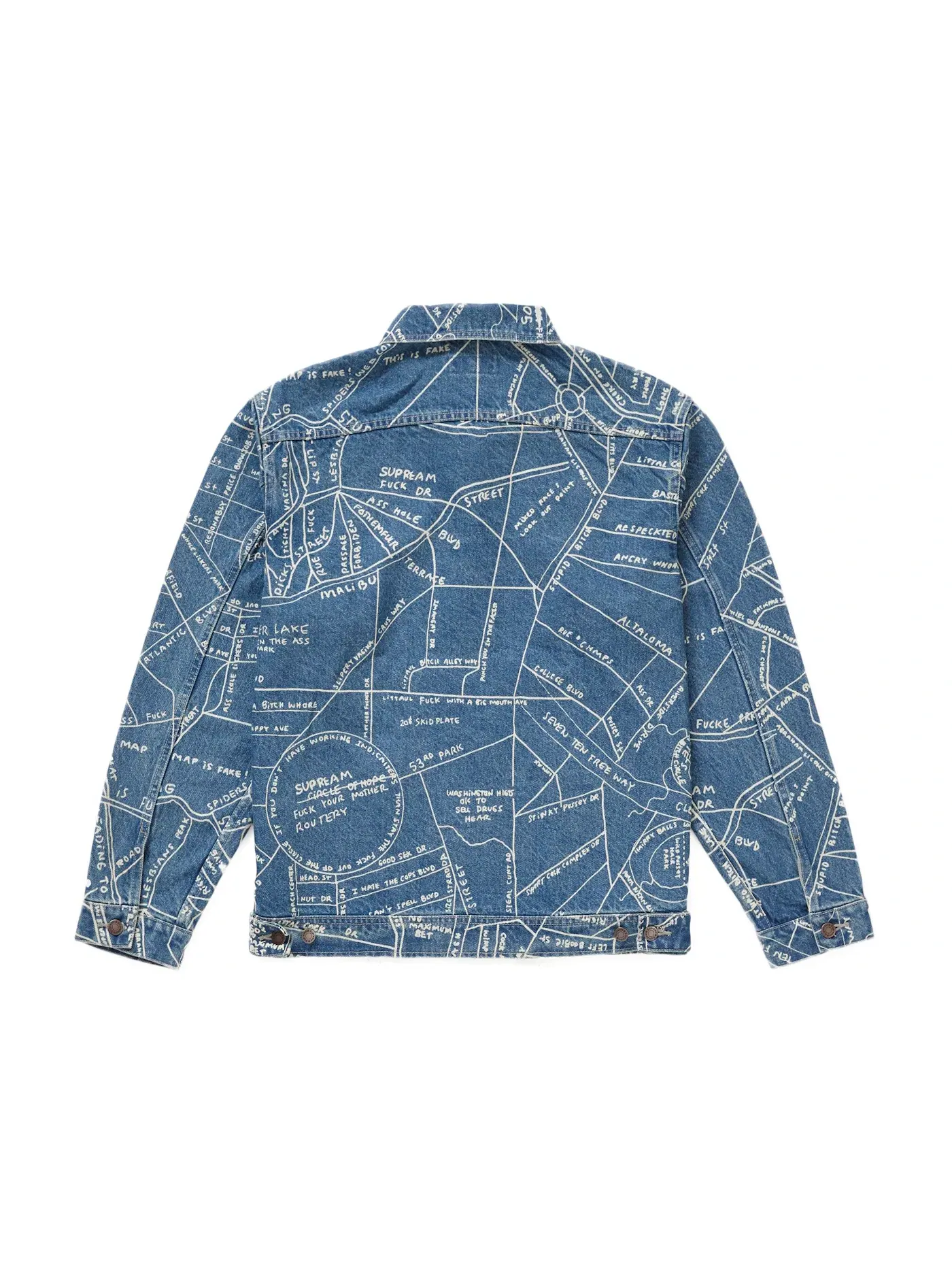 Мужская куртка-бомбер с принтом Gonz Map Supreme — изображение 2 из 2, синий