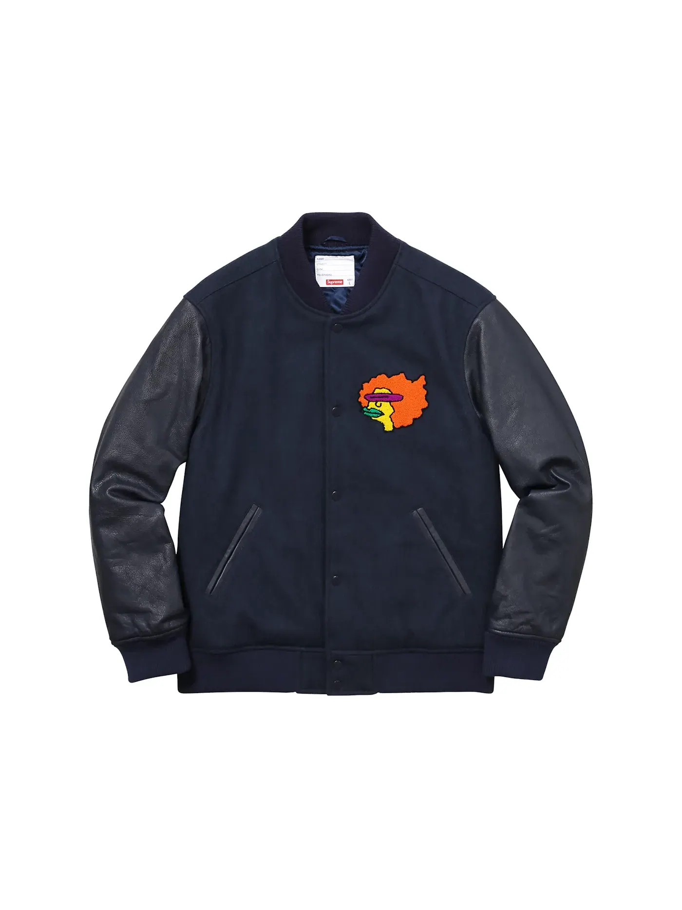 Мужская куртка-бомбер с принтом Supreme Gonz Ramm Varsity Jacket — изображение 1 из 3, темно-синий