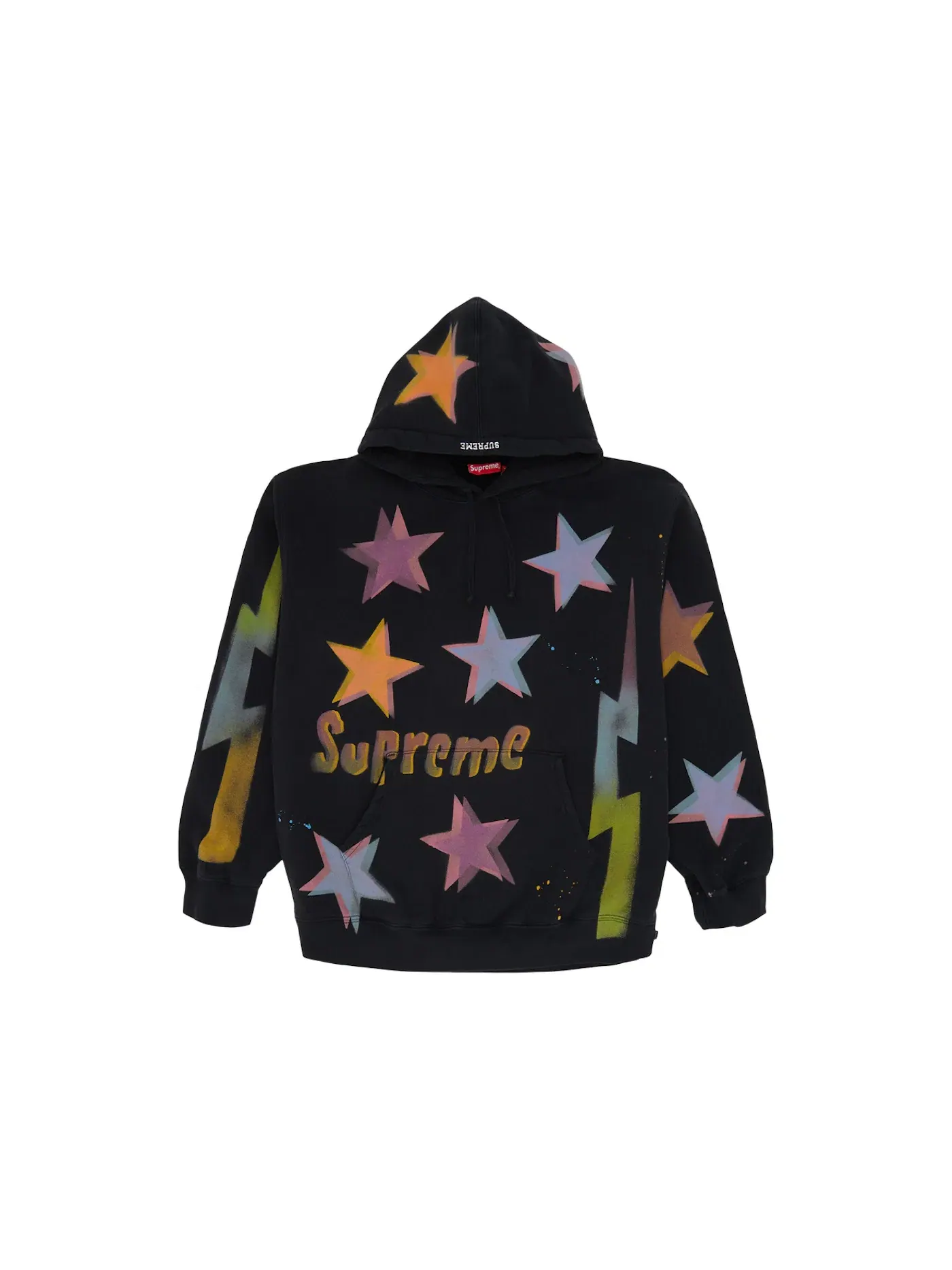 Мужская худи с принтом Gonz Stars Supreme — изображение 1 из 2, черный