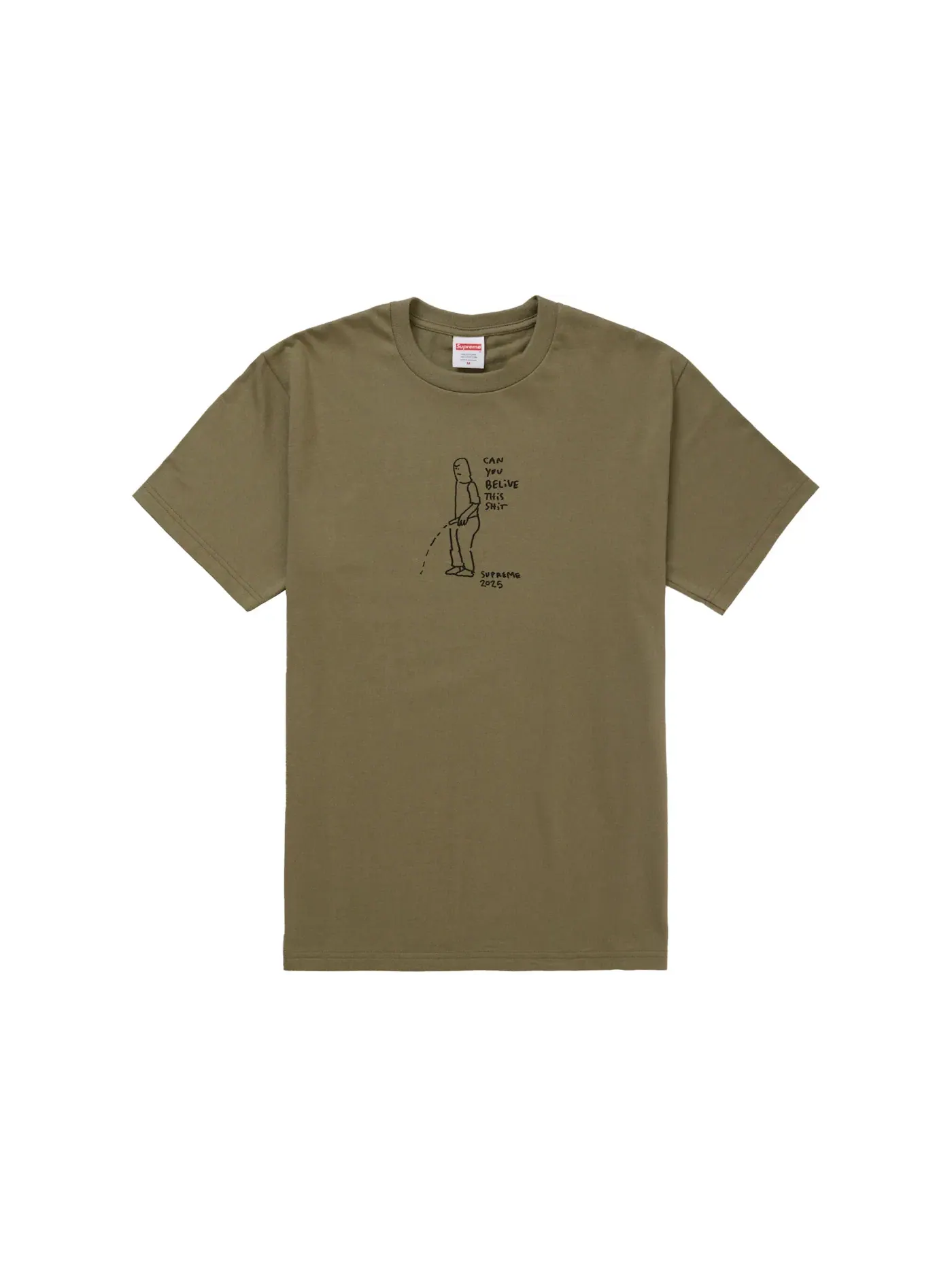 Мужская футболка с принтом Supreme Tee — изображение 1 из 1, оливковый