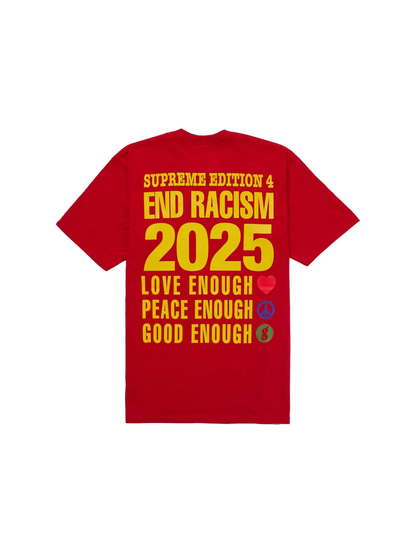 Мужская футболка с принтом Supreme GOODENOUGH End Racism Tee — изображение 2 из 2, красный