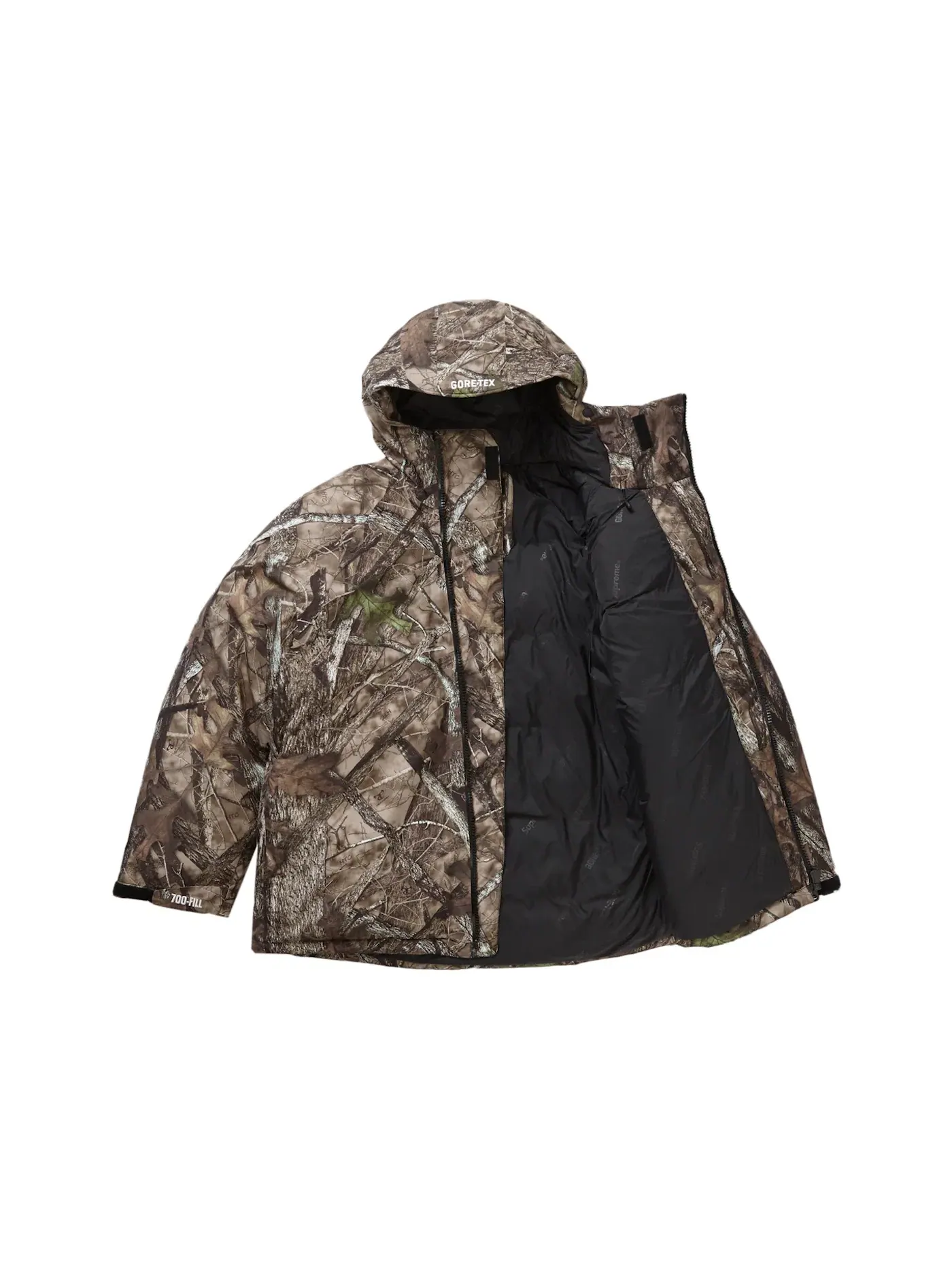 Мужской пуховик с камуфляжным принтом Supreme Parka (FW23), Timber Camo — изображение 2 из 3
