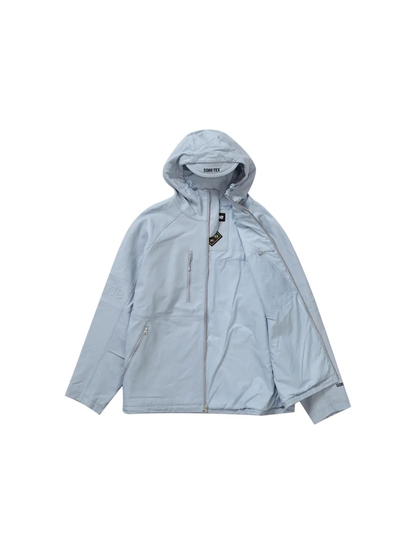 Мужская куртка из кожи с GORE-TEX Light Grey Supreme — изображение 2 из 3