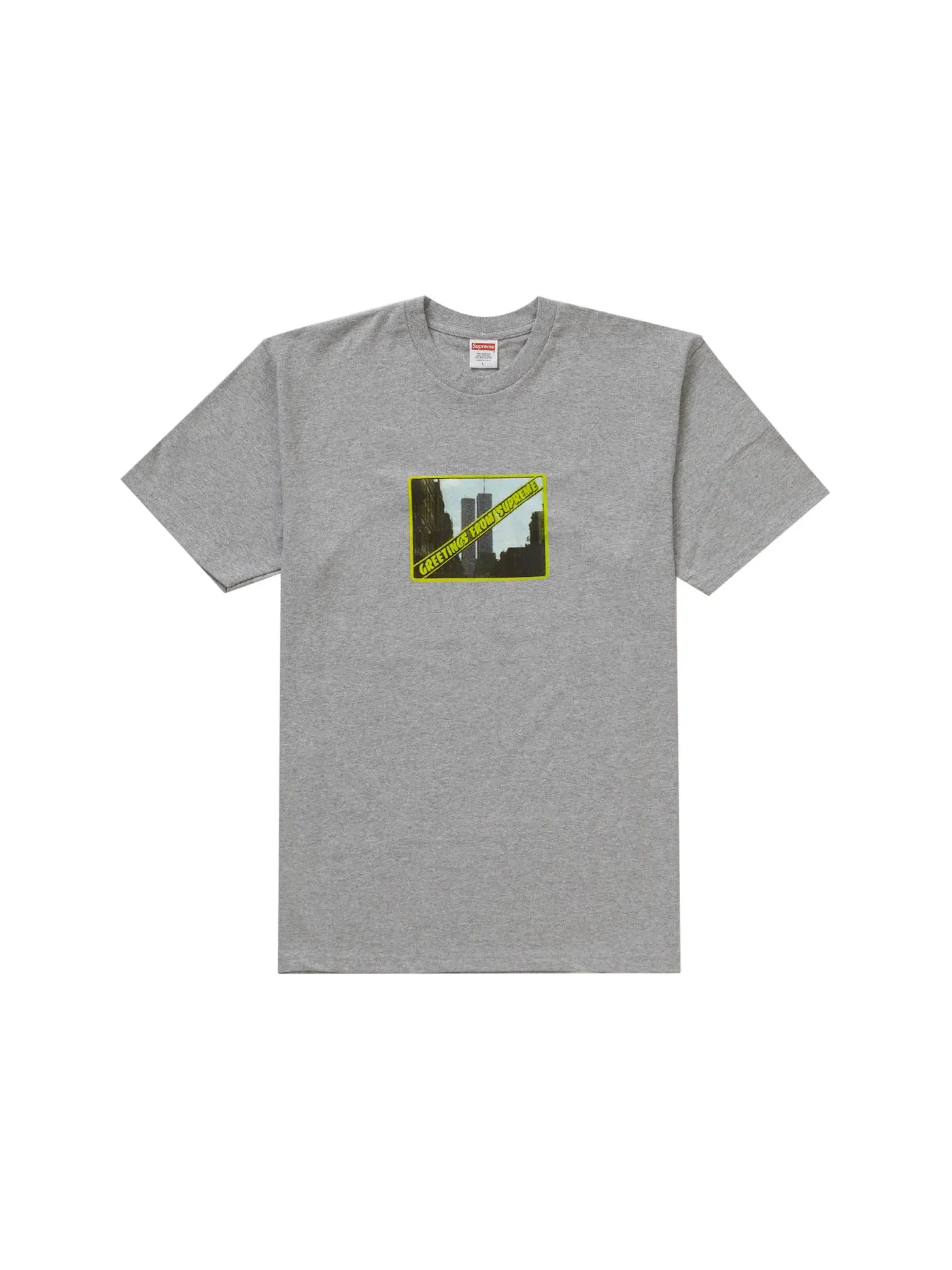 Мужская футболка с принтом Greetings Tee Supreme — изображение 1 из 1, серый