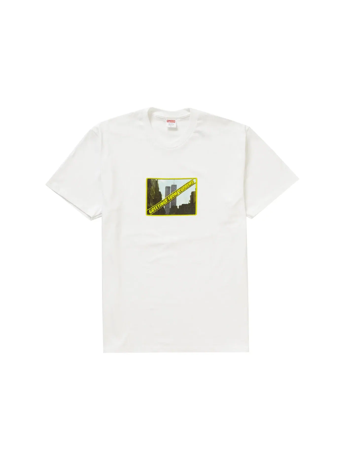 Мужская футболка с принтом Greetings Tee Supreme — изображение 1 из 1, белый