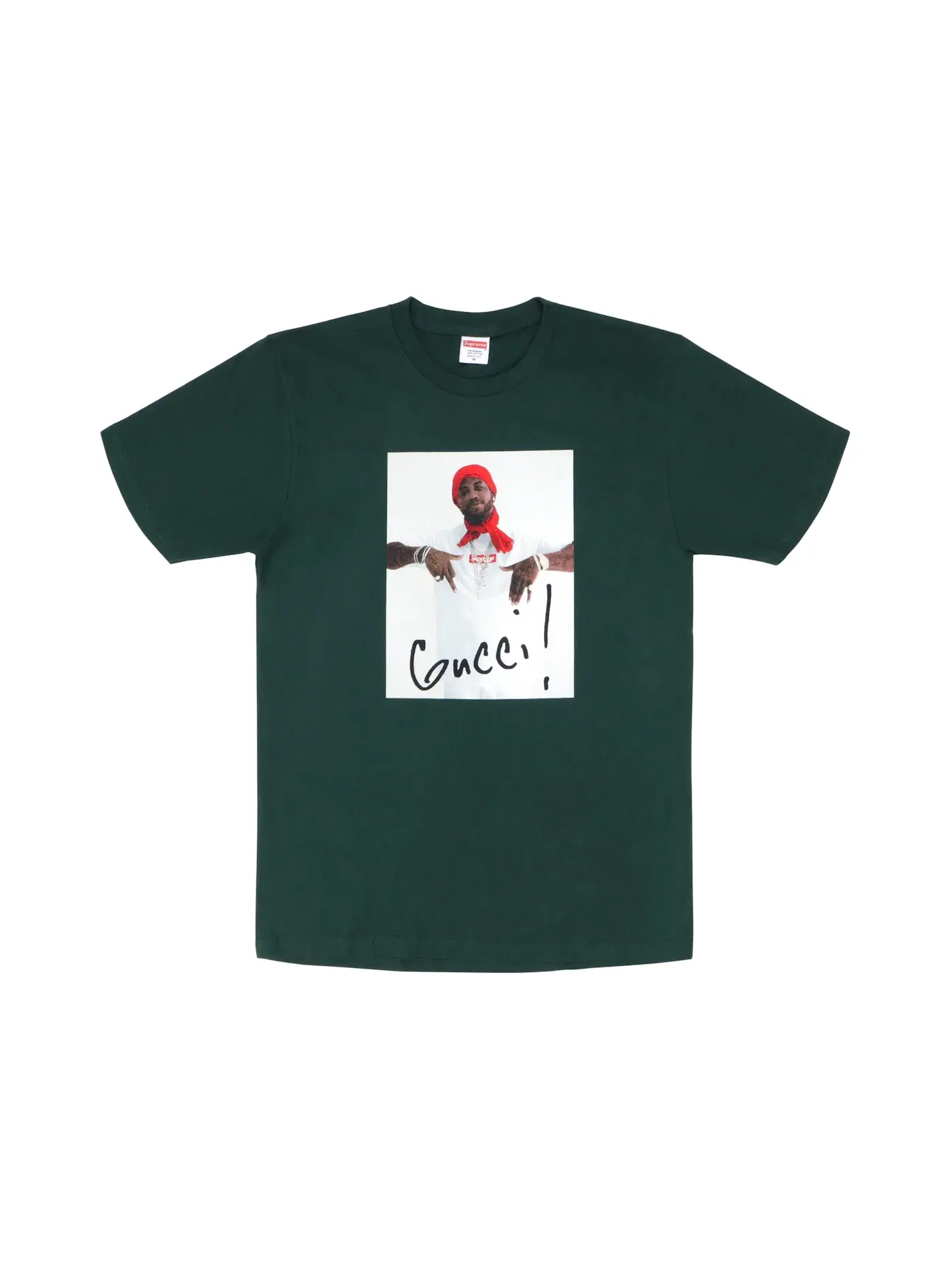Мужская футболка с принтом Supreme Gucci Mane Tee — изображение 1 из 1, зеленый