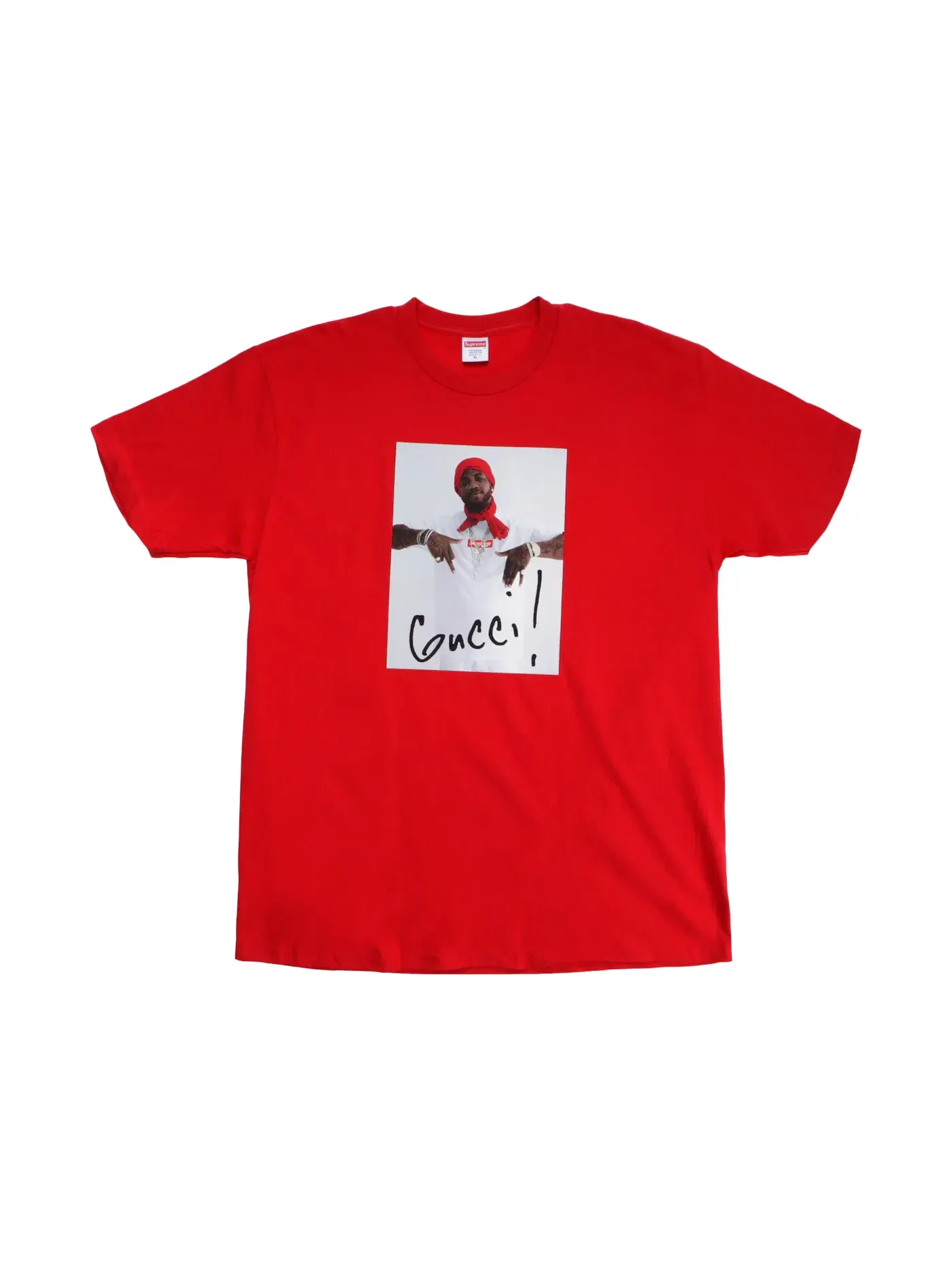 Мужская футболка с принтом Supreme Gucci Mane Tee — изображение 1 из 1, красный
