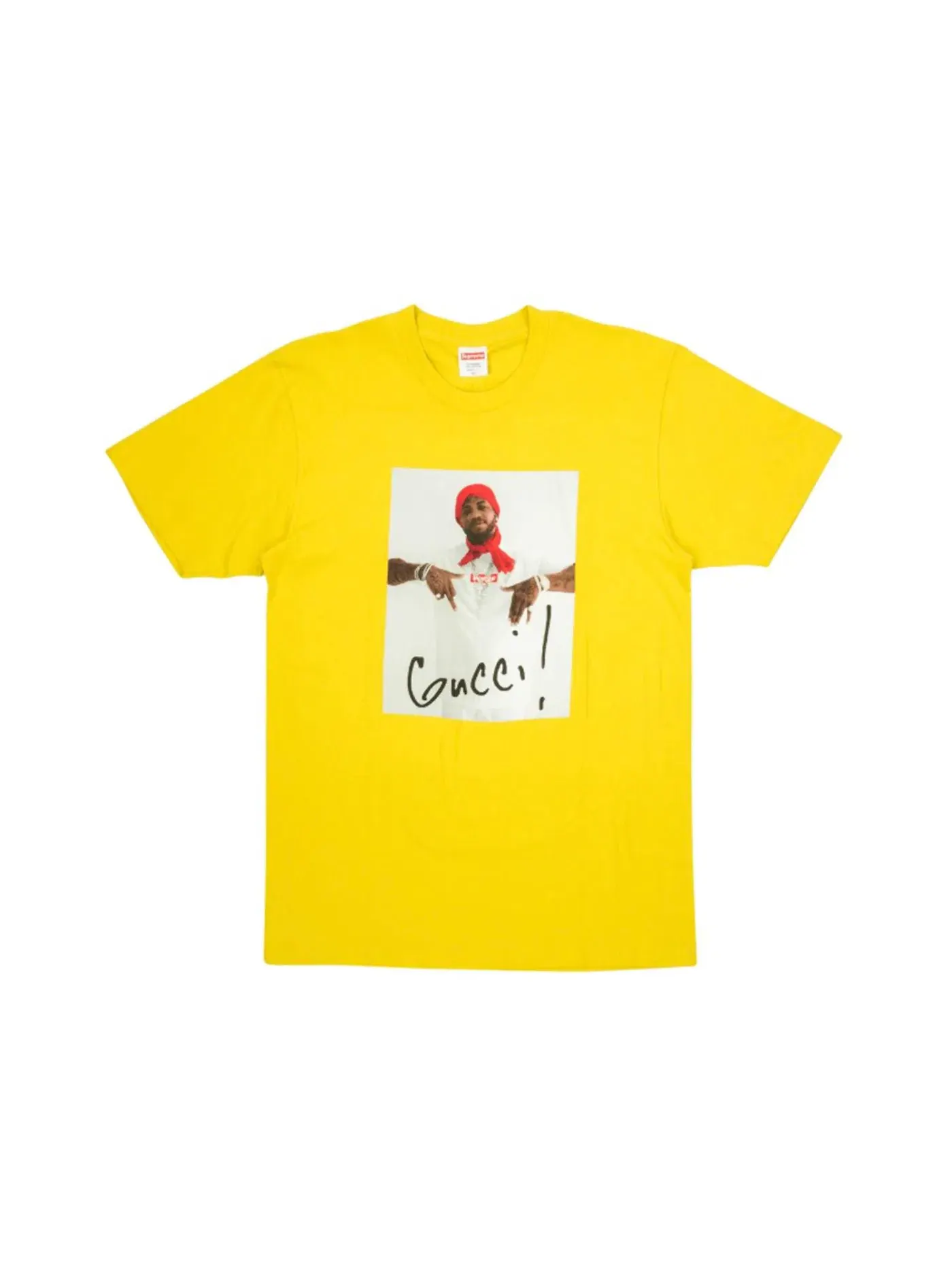 Мужская футболка с принтом Supreme Gucci Mane Tee — изображение 1 из 1, желтый