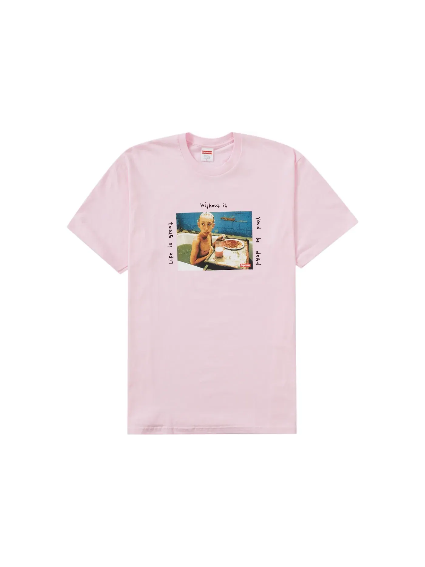Мужская футболка с принтом Supreme Tee — изображение 1 из 2, розовый