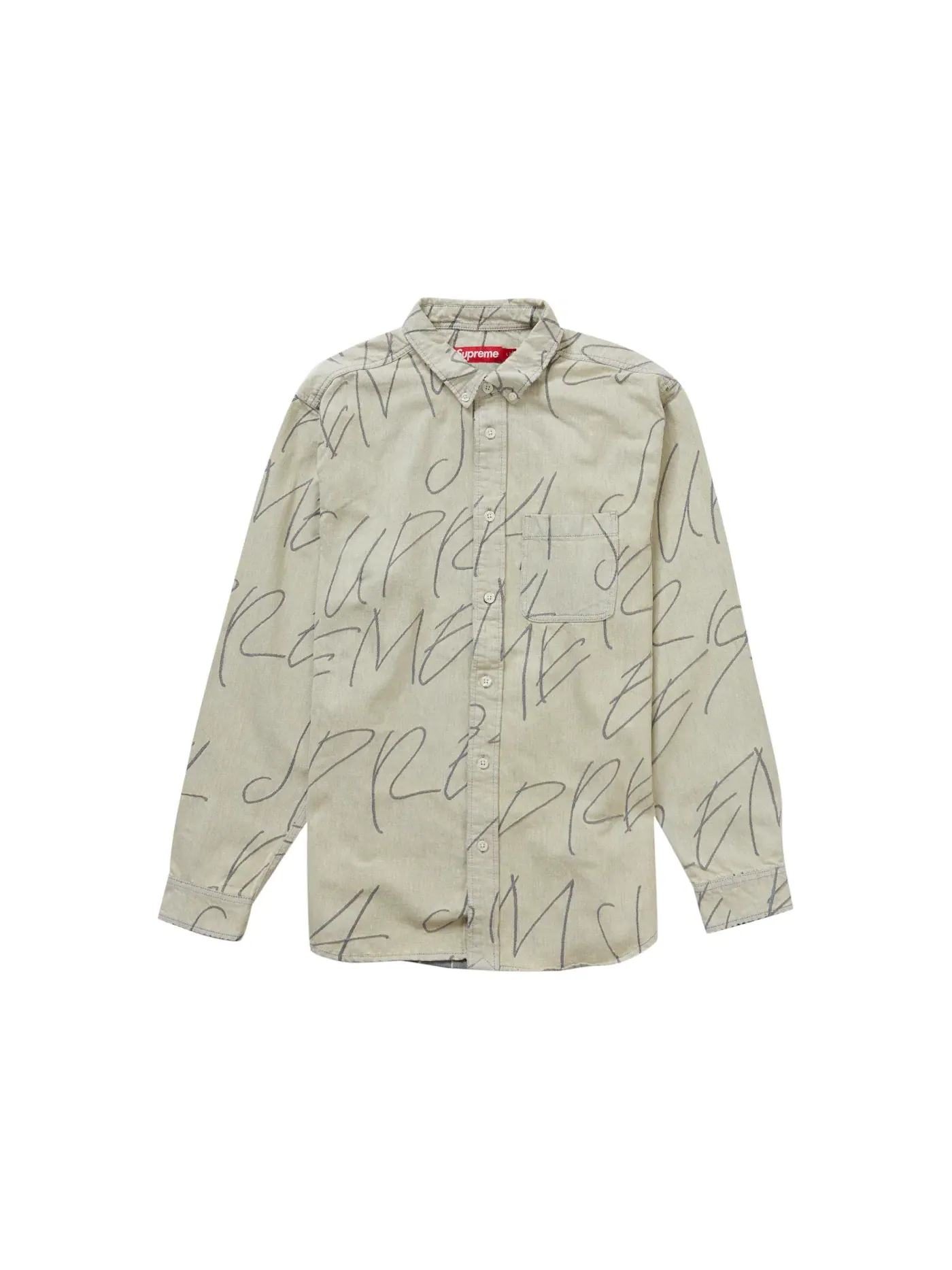 Мужская джинсовая рубашка с жаккардовым принтом Supreme Shirt, Dirty — изображение 1 из 2