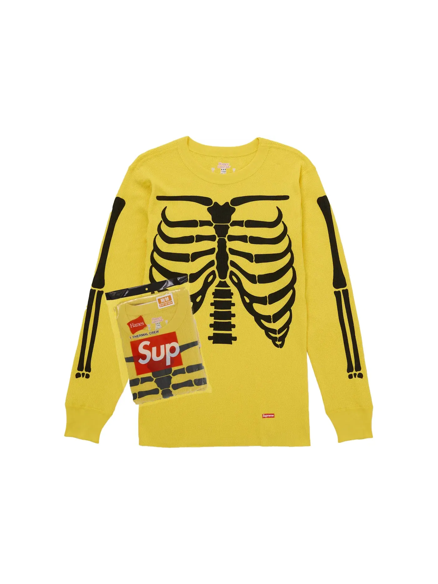Мужской свитшот с принтом Bones Crew FW25 (1 Pack) Supreme — изображение 1 из 3, желтый