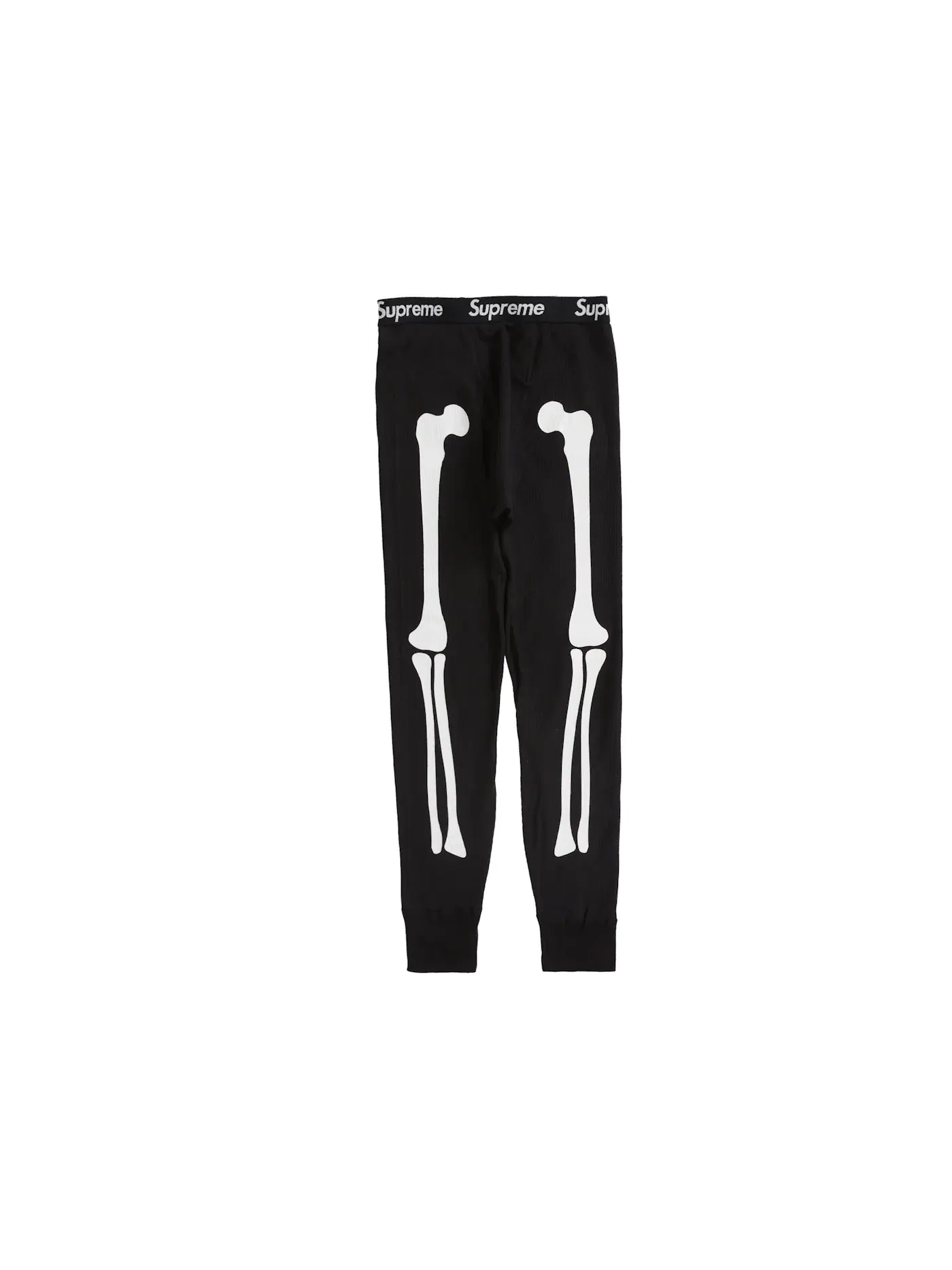 Унисекс штаны с принтом скелета Supreme Hanes Bones Thermal Pant — изображение 1 из 2, черный